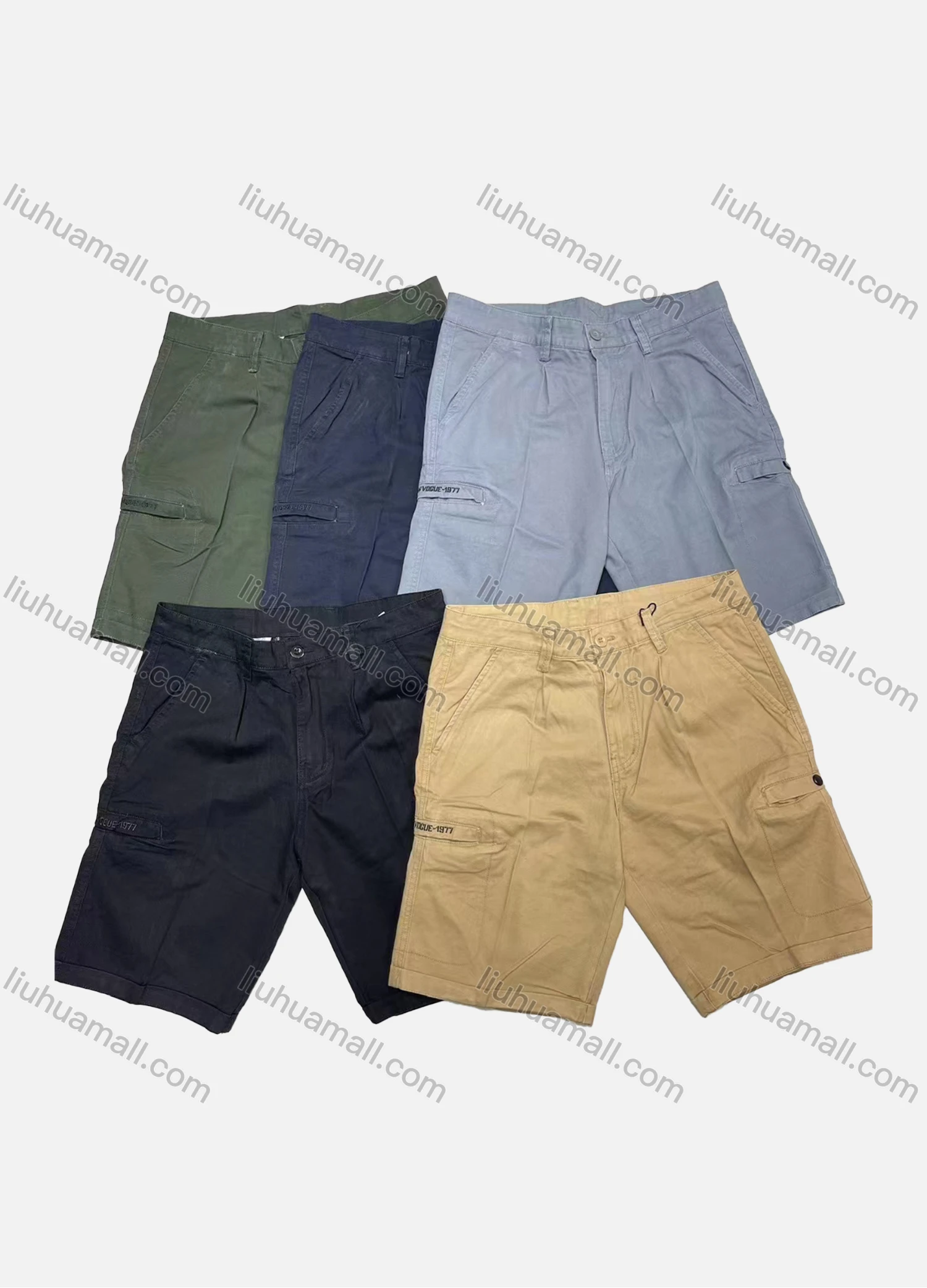 Wholesale Men's Casual Plain Multiple Pockets Shorts 28403# - Liuhuamall