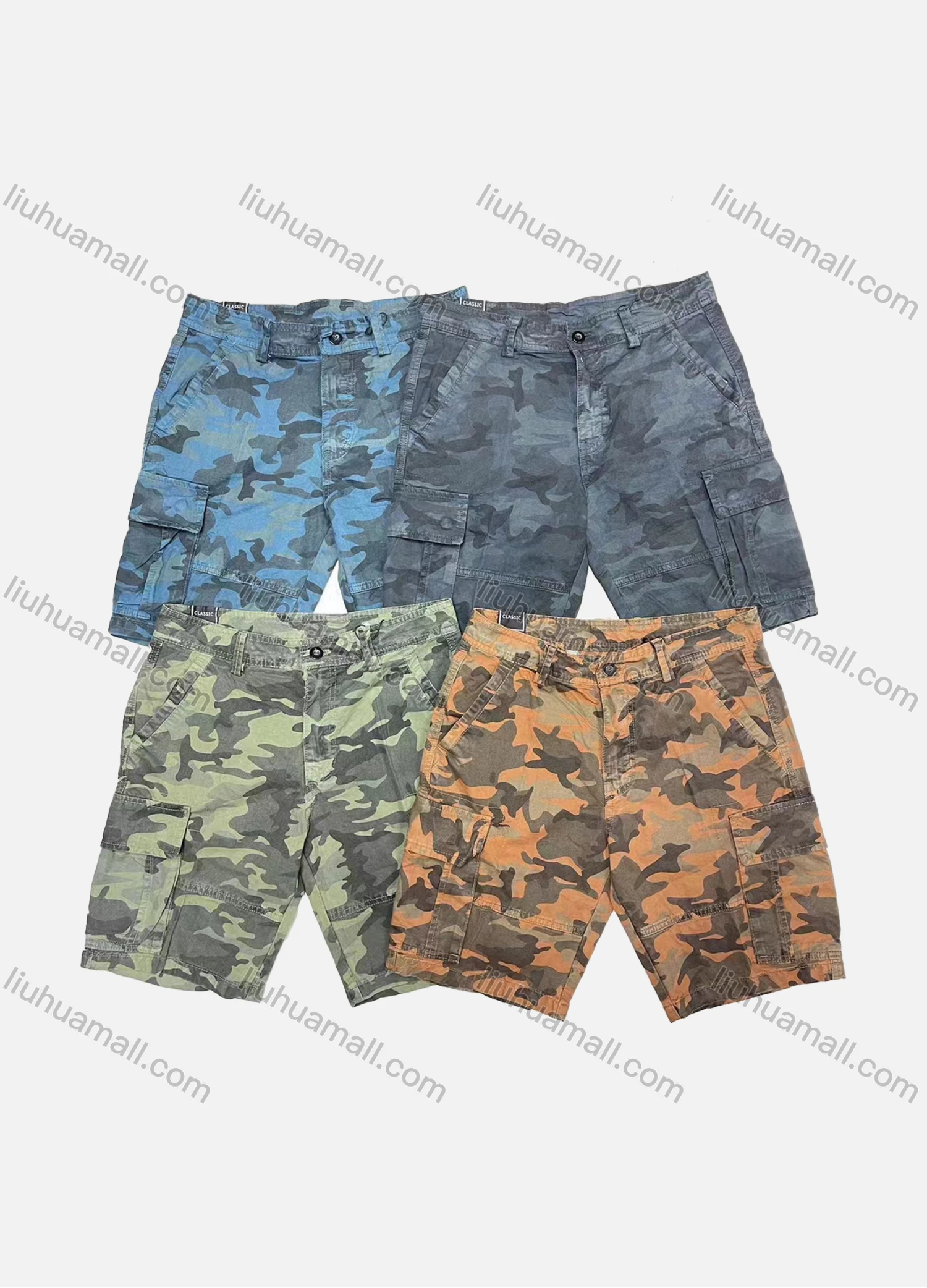Wholesale Men's Casual Camouflage Multiple Pockets Shorts 28801# - Liuhuamall