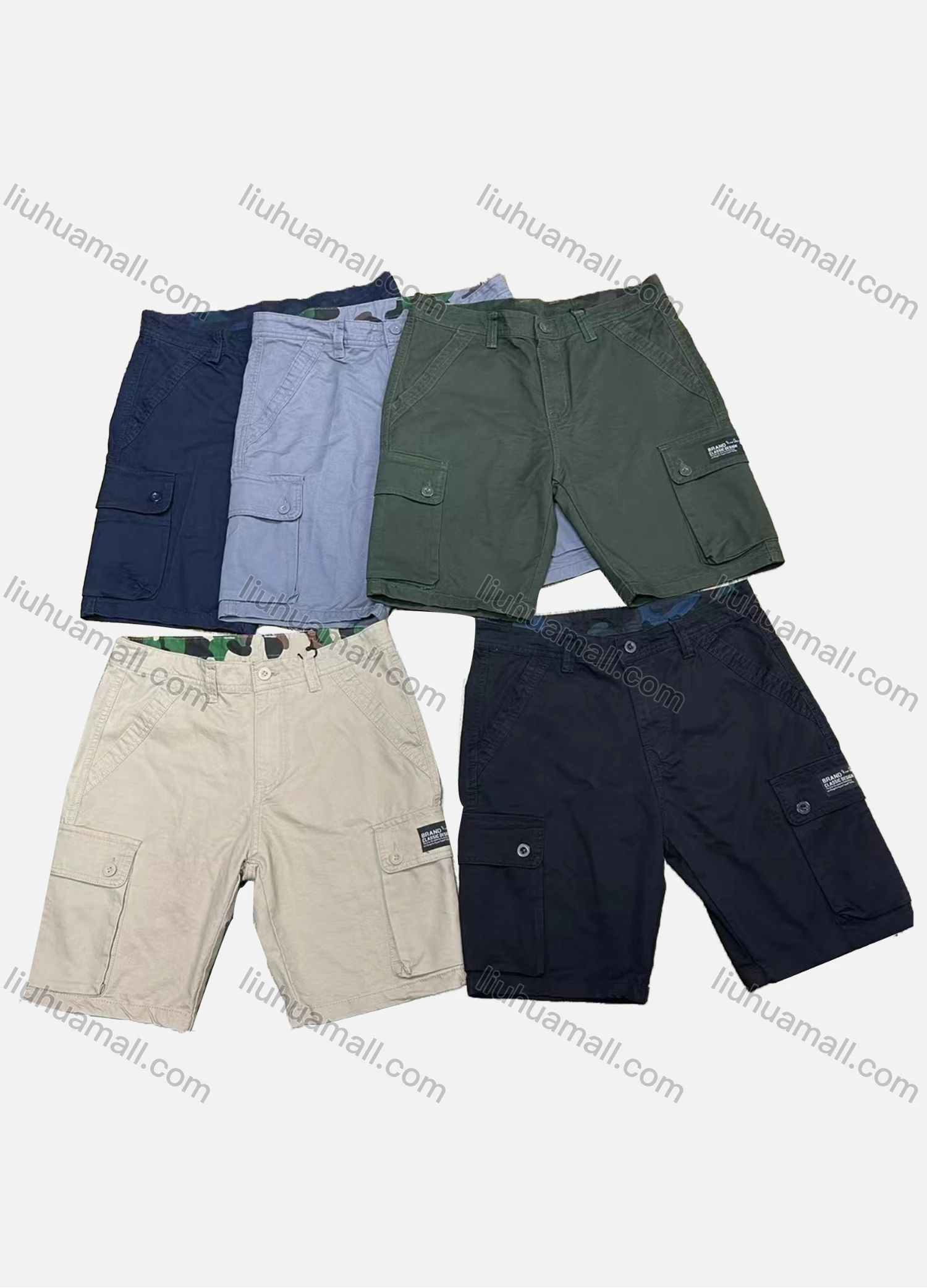 Wholesale Men's Casual Plain Multiple Pockets Shorts 29051# - Liuhuamall
