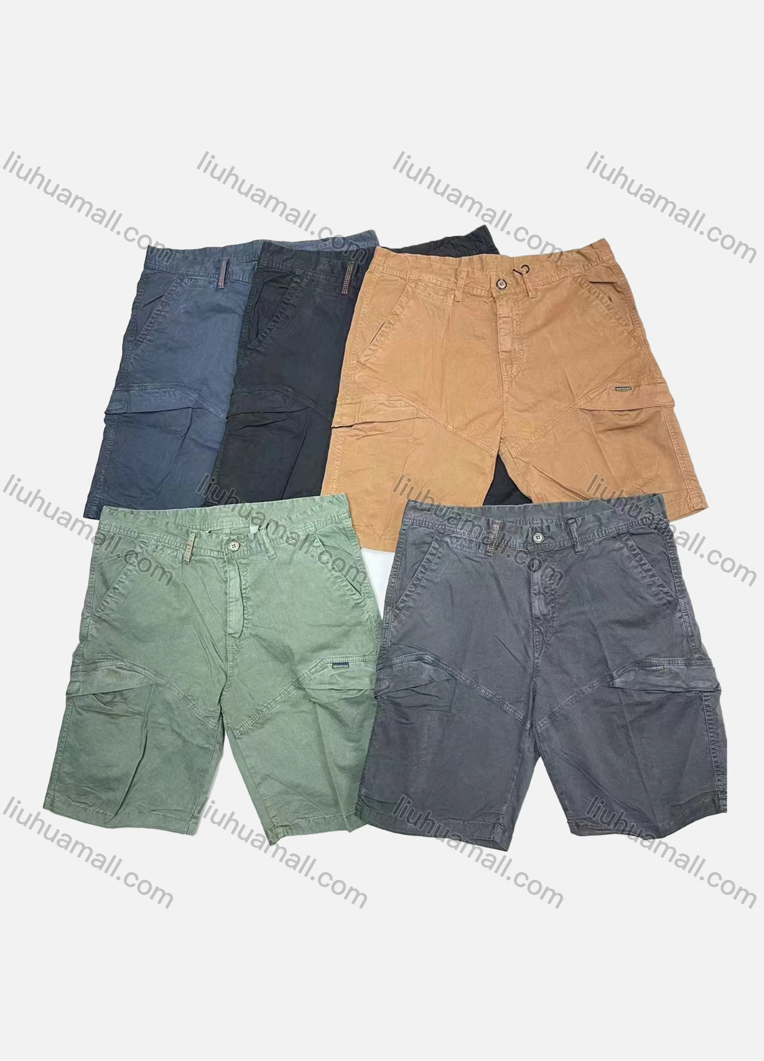 Wholesale Men's Casual Plain Multiple Pockets Shorts 29301# - Liuhuamall