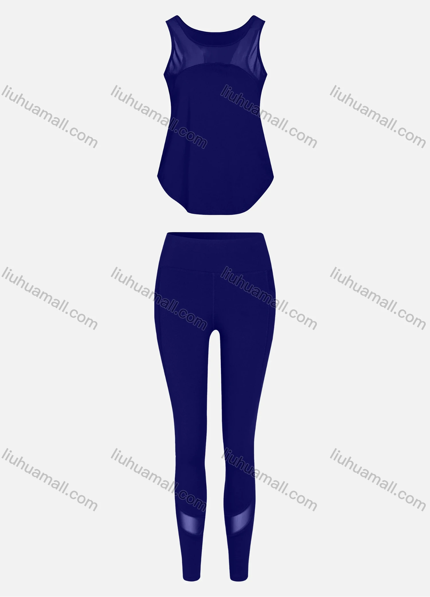 Wholesale Women's Sporty Breathable Mesh Quick Dry Letter Tank Top & Seamless Leggings 2 Piece Yoga Workout Outfits 1007#&1017# - Liuhuamall