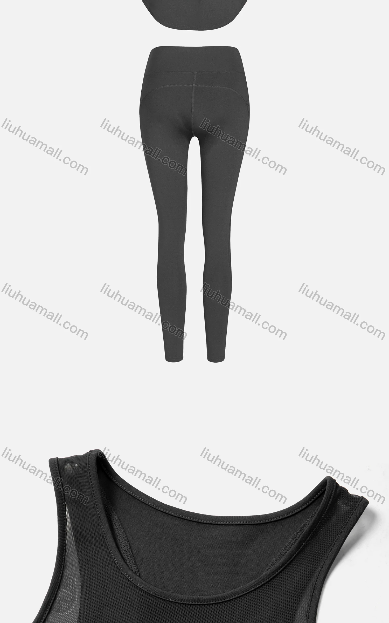 Wholesale Women's Sporty Breathable Mesh Quick Dry Letter Tank Top & Seamless Leggings 2 Piece Yoga Workout Outfits 1007#&1017# - Liuhuamall