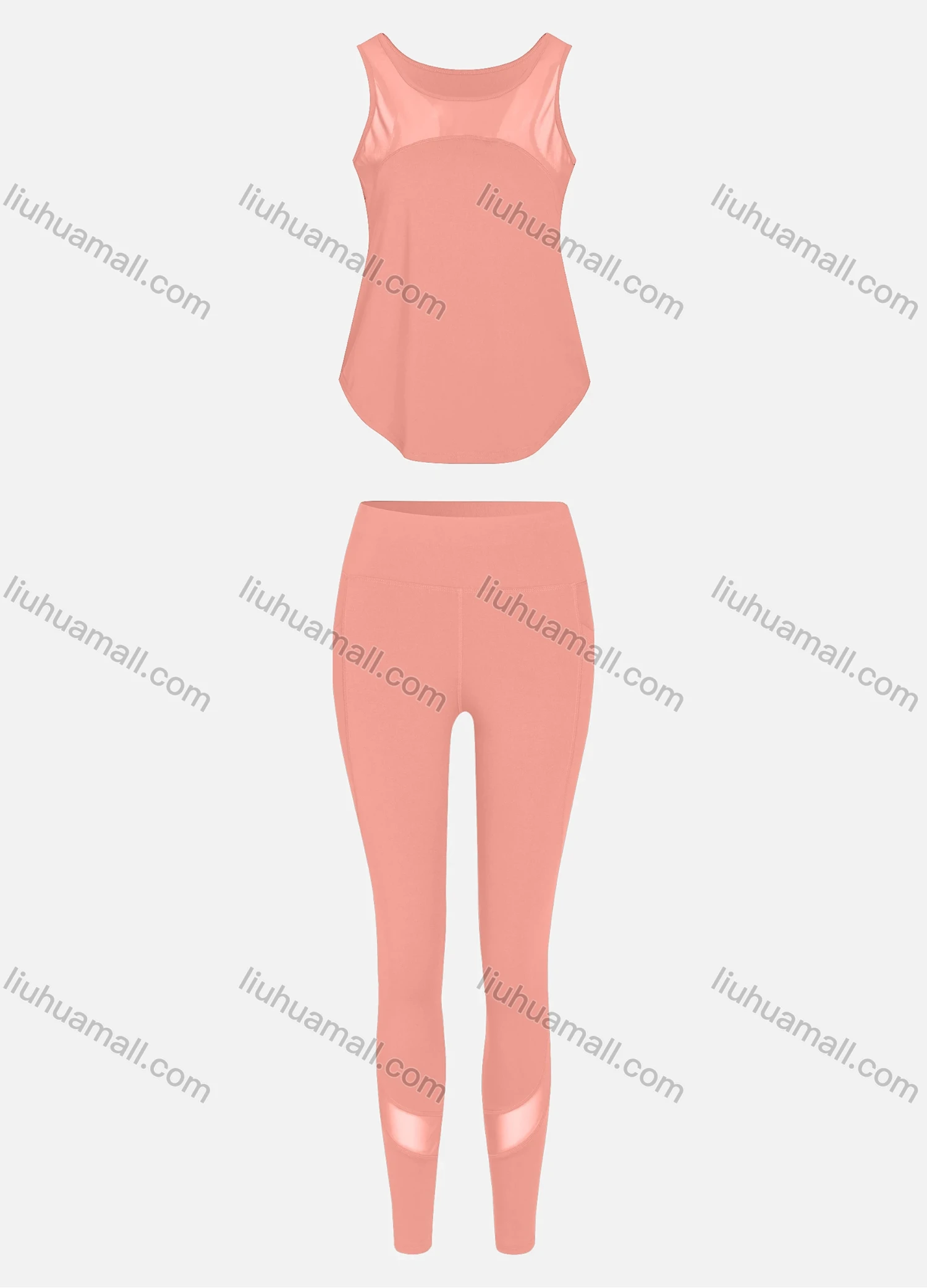 Wholesale Women's Sporty Breathable Mesh Quick Dry Letter Tank Top & Seamless Leggings 2 Piece Yoga Workout Outfits 1007#&1017# - Liuhuamall