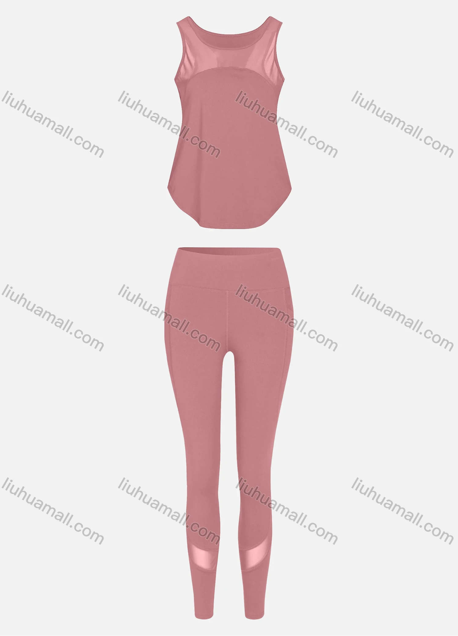 Wholesale Women's Sporty Breathable Mesh Quick Dry Letter Tank Top & Seamless Leggings 2 Piece Yoga Workout Outfits 1007#&1017# - Liuhuamall