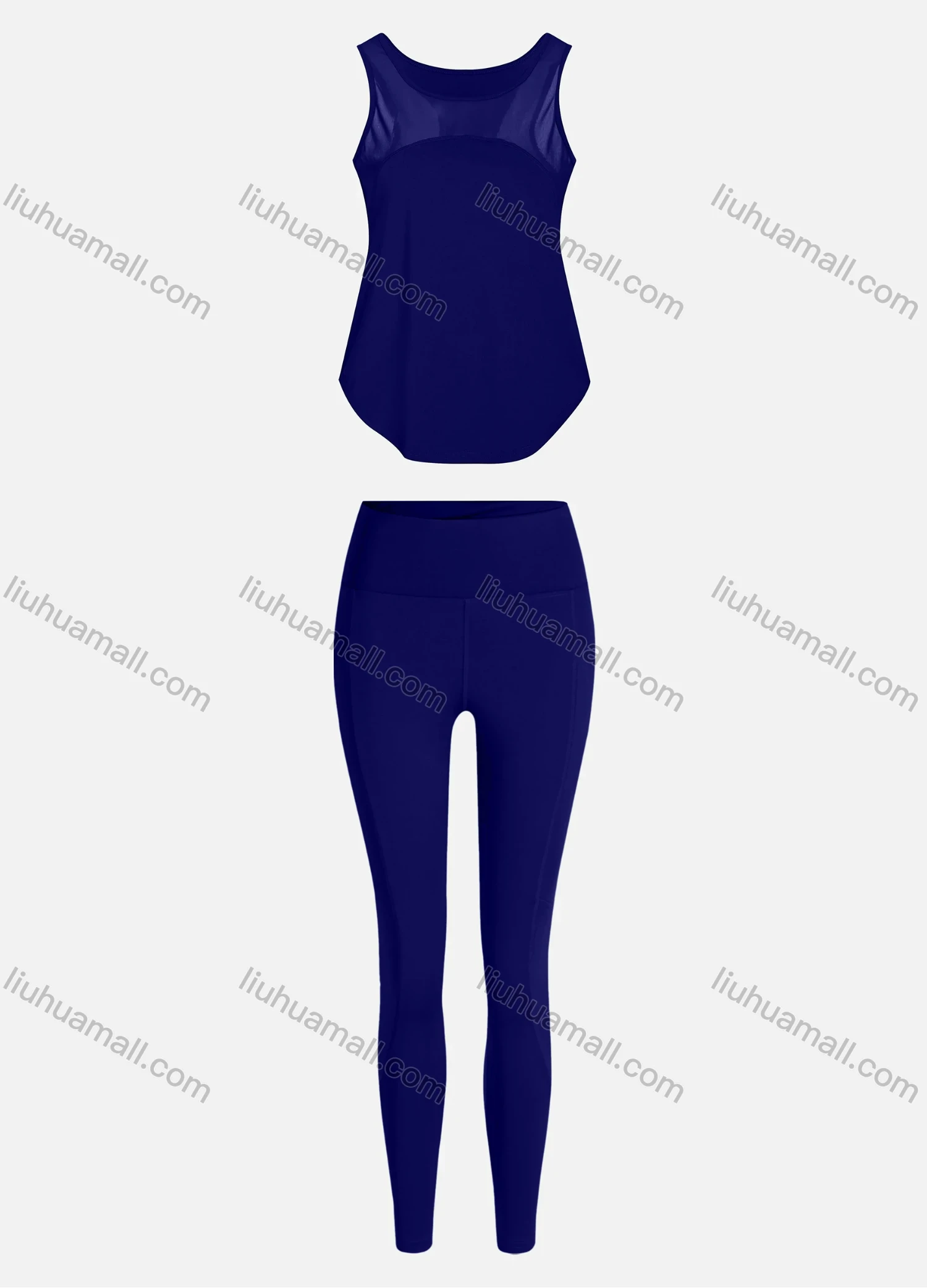 Wholesale Women's Sporty Breathable Mesh Quick Dry Letter Tank Top & Seamless Leggings 2 Piece Yoga Workout Outfits 1008#&1017# - Liuhuamall