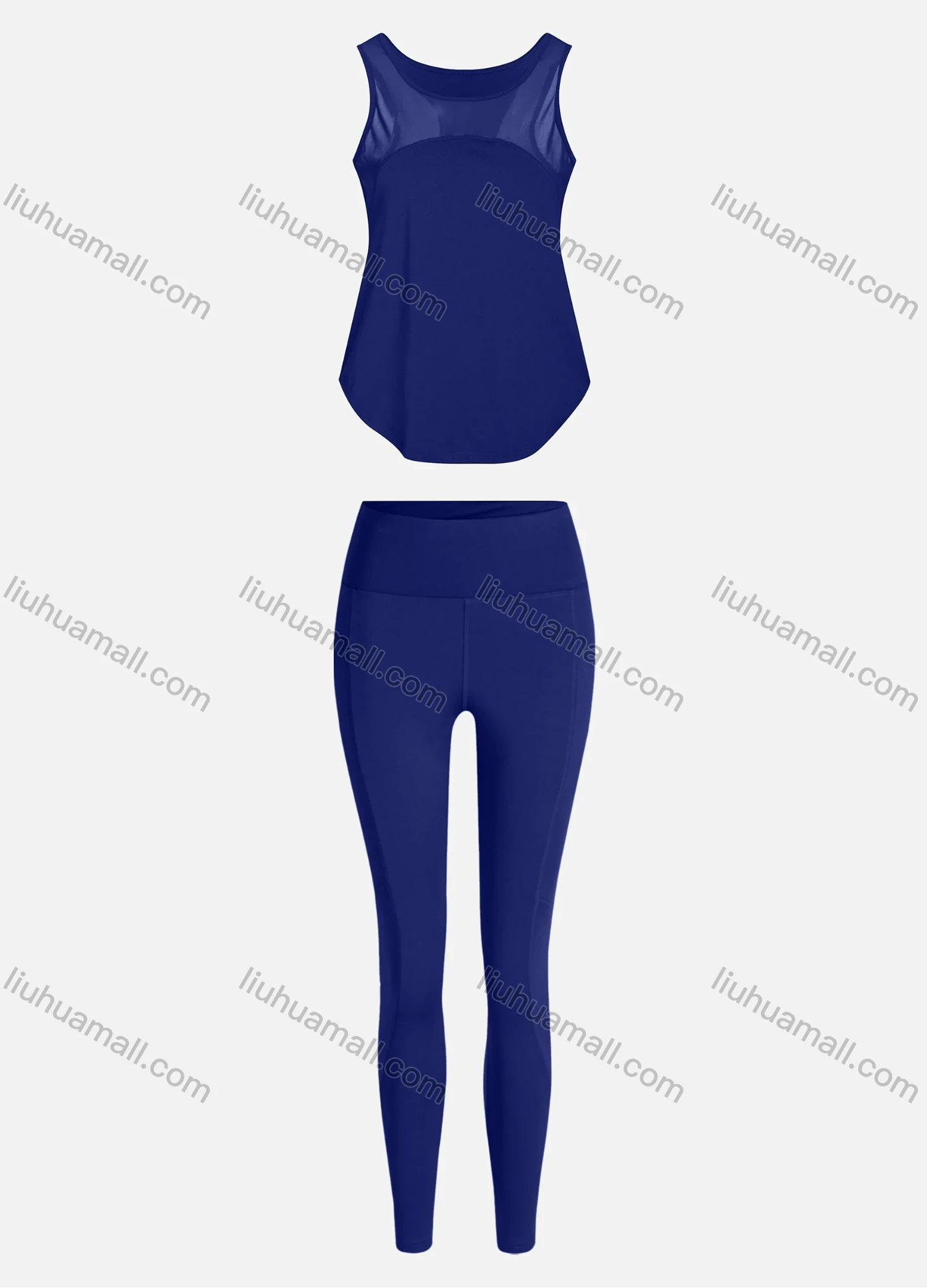 Wholesale Women's Sporty Breathable Mesh Quick Dry Letter Tank Top & Seamless Leggings 2 Piece Yoga Workout Outfits 1008#&1017# - Liuhuamall