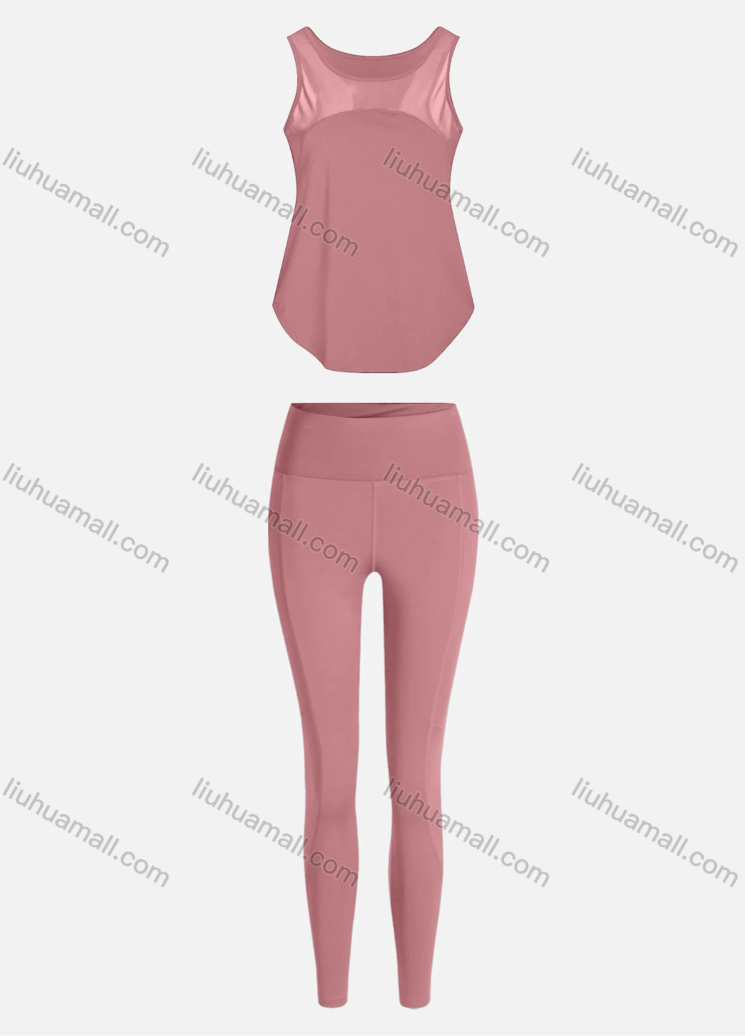 Wholesale Women's Sporty Breathable Mesh Quick Dry Letter Tank Top & Seamless Leggings 2 Piece Yoga Workout Outfits 1008#&1017# - Liuhuamall