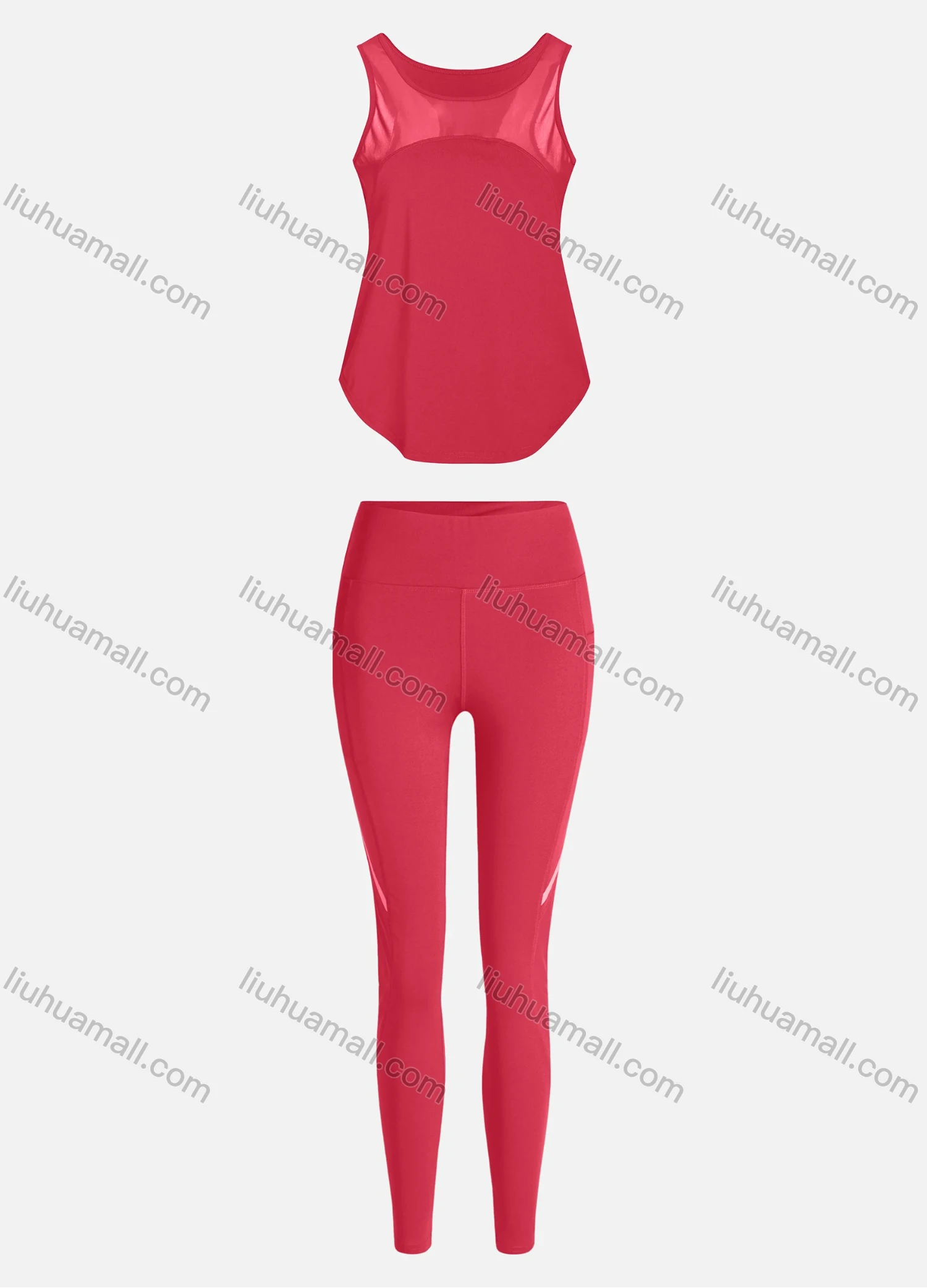 Wholesale Women's Sporty Breathable Mesh Quick Dry Letter Tank Top & Seamless Leggings 2 Piece Yoga Workout Outfits 1006#&1017# - Liuhuamall