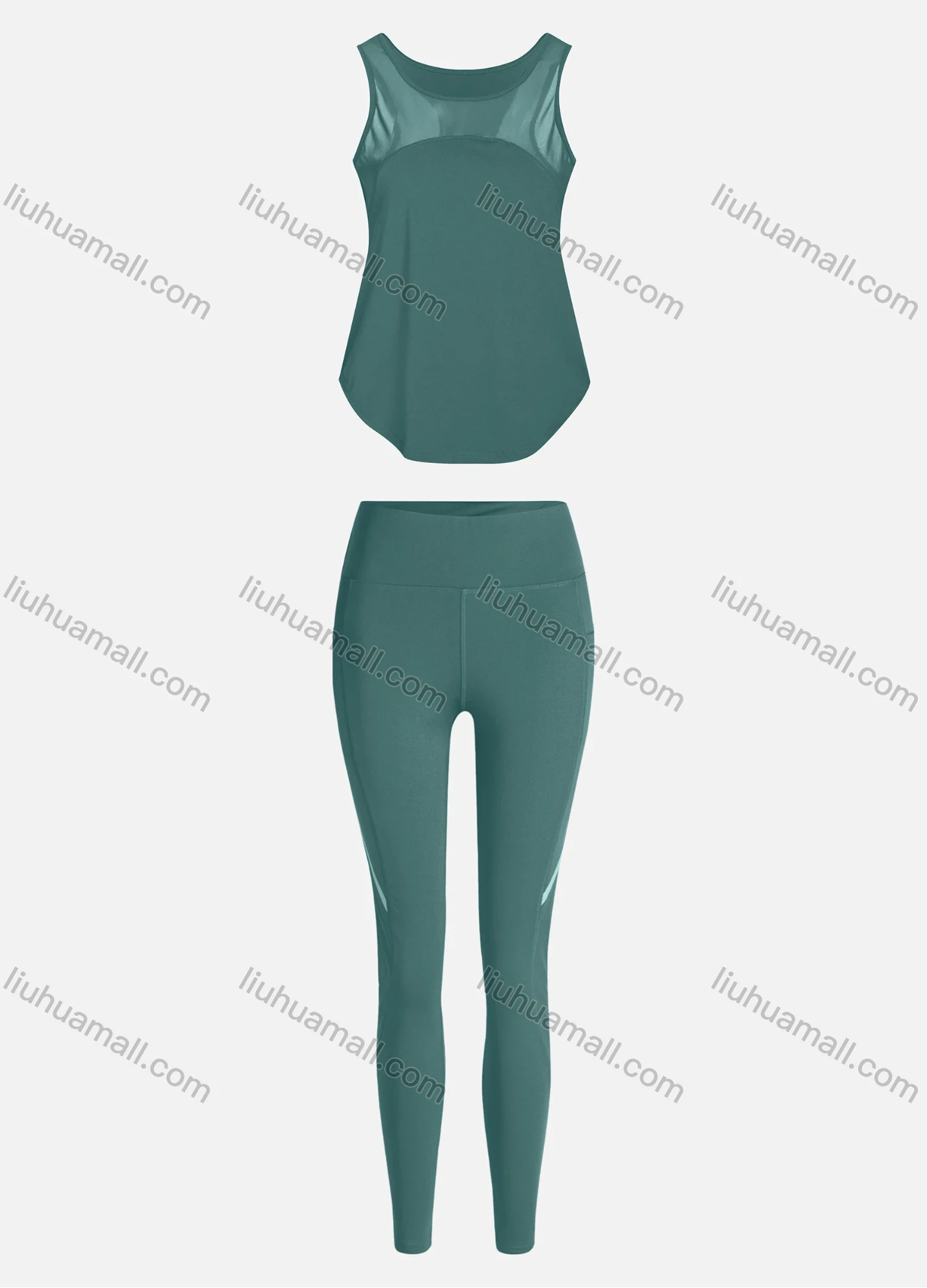 Wholesale Women's Sporty Breathable Mesh Quick Dry Letter Tank Top & Seamless Leggings 2 Piece Yoga Workout Outfits 1006#&1017# - Liuhuamall