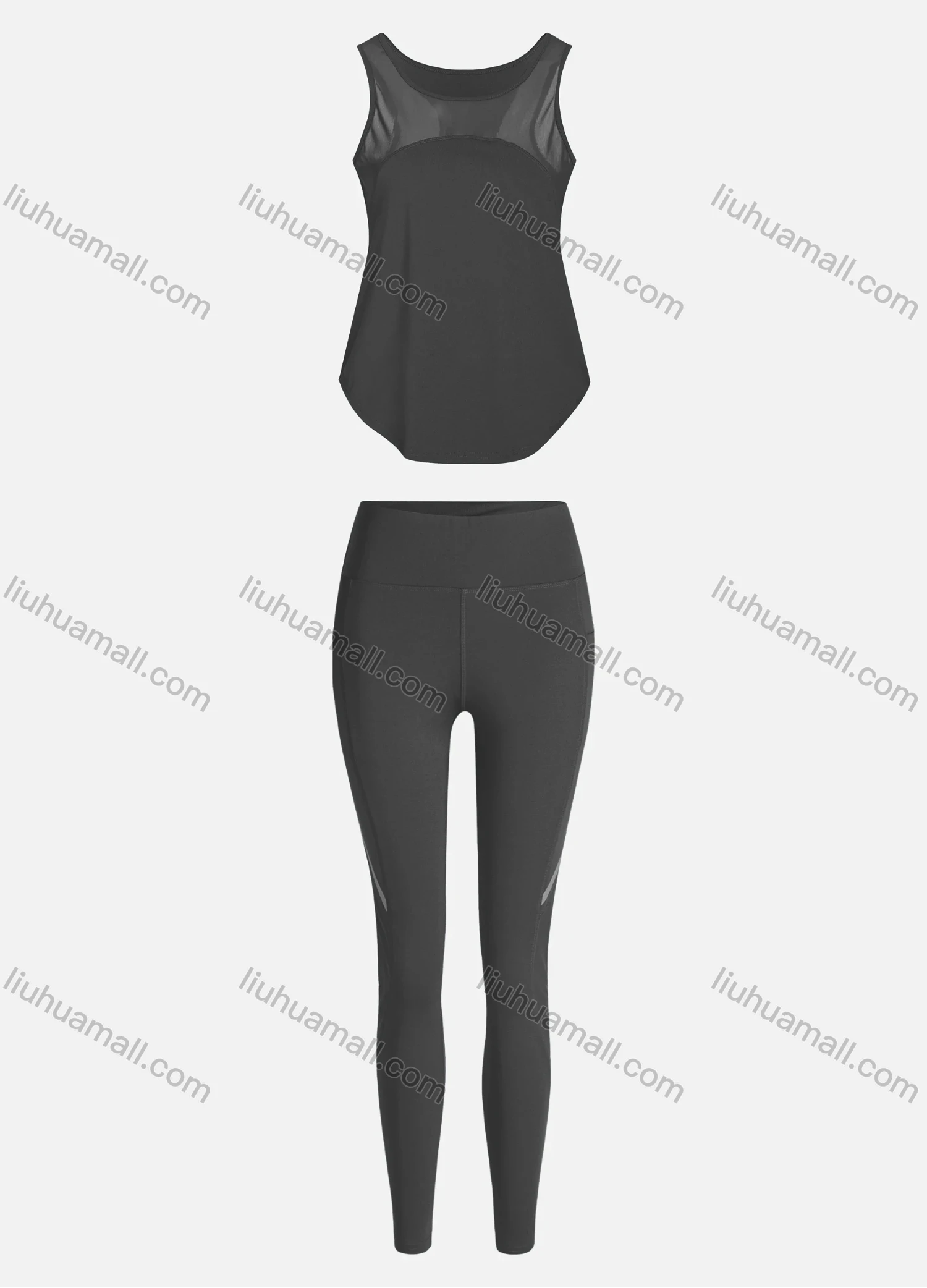 Wholesale Women's Sporty Breathable Mesh Quick Dry Letter Tank Top & Seamless Leggings 2 Piece Yoga Workout Outfits 1006#&1017# - Liuhuamall
