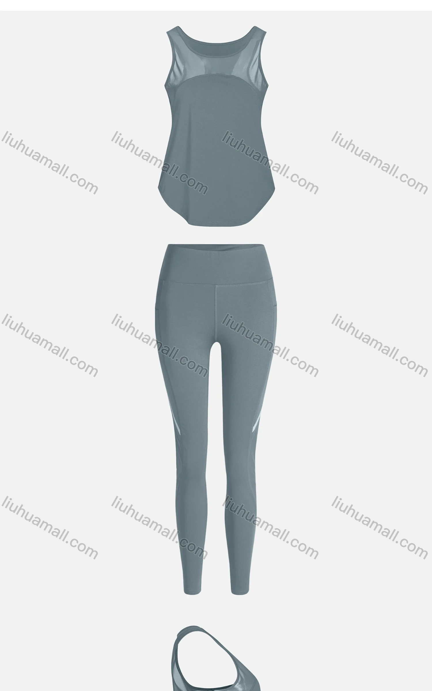 Wholesale Women's Sporty Breathable Mesh Quick Dry Letter Tank Top & Seamless Leggings 2 Piece Yoga Workout Outfits 1006#&1017# - Liuhuamall