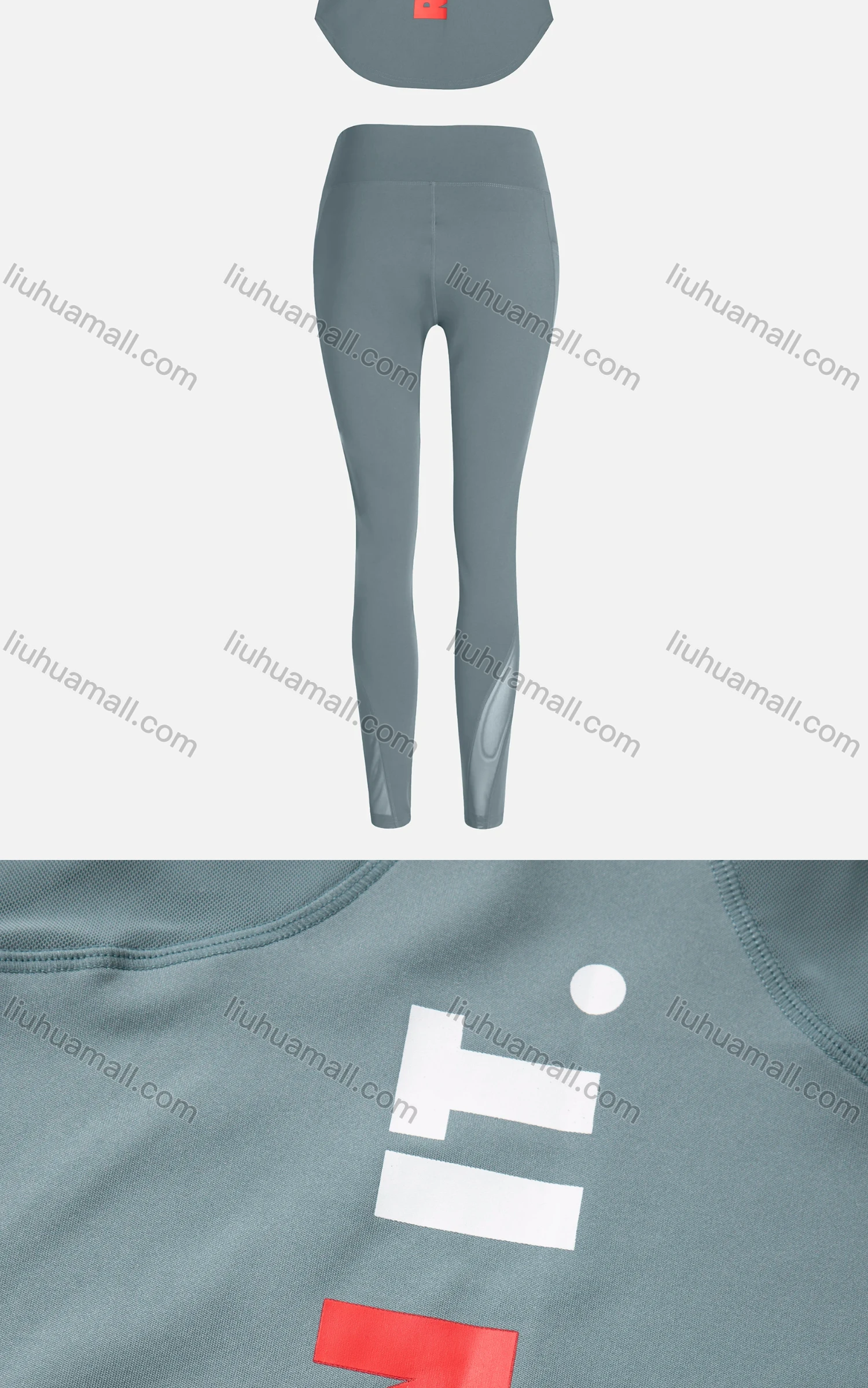 Wholesale Women's Sporty Breathable Mesh Quick Dry Letter Tank Top & Seamless Leggings 2 Piece Yoga Workout Outfits 1006#&1017# - Liuhuamall