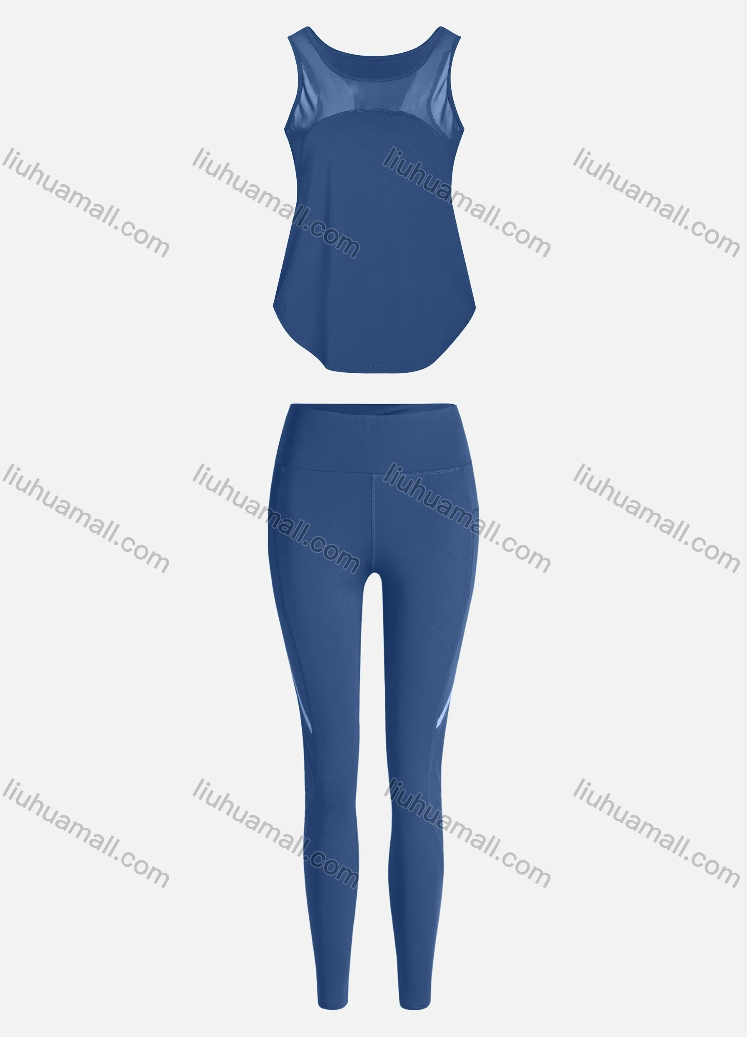 Wholesale Women's Sporty Breathable Mesh Quick Dry Letter Tank Top & Seamless Leggings 2 Piece Yoga Workout Outfits 1006#&1017# - Liuhuamall