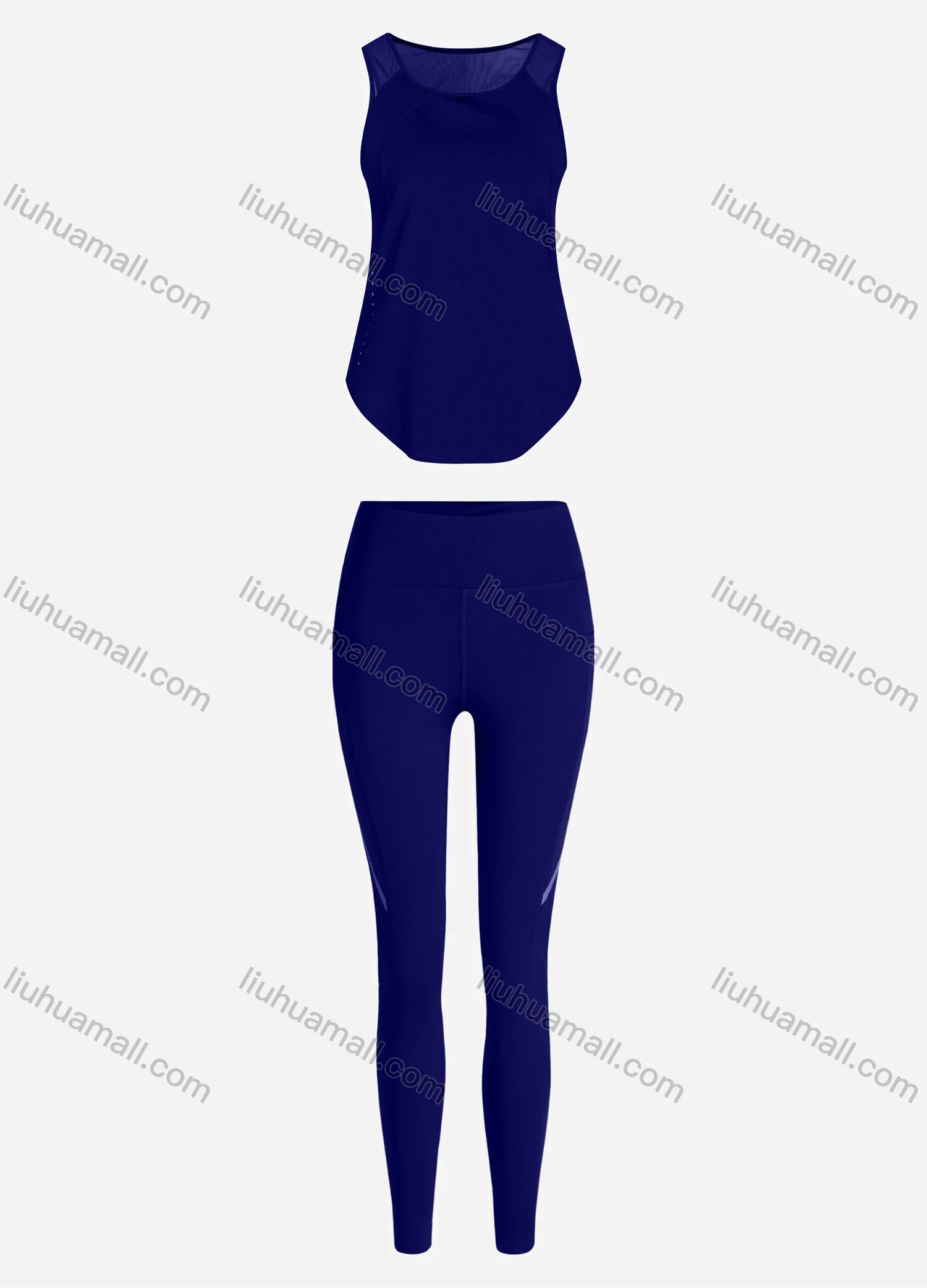 Wholesale Women's Sporty Breathable Mesh Quick Dry Plain Tank Top & Seamless Leggings 2 Piece Yoga Workout Outfits 1006#&1016# - Liuhuamall