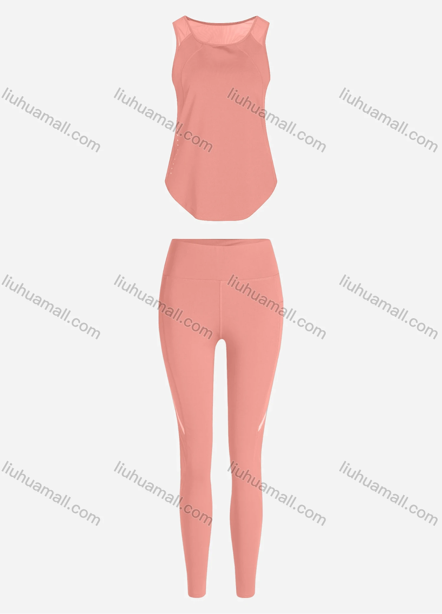 Wholesale Women's Sporty Breathable Mesh Quick Dry Plain Tank Top & Seamless Leggings 2 Piece Yoga Workout Outfits 1006#&1016# - Liuhuamall