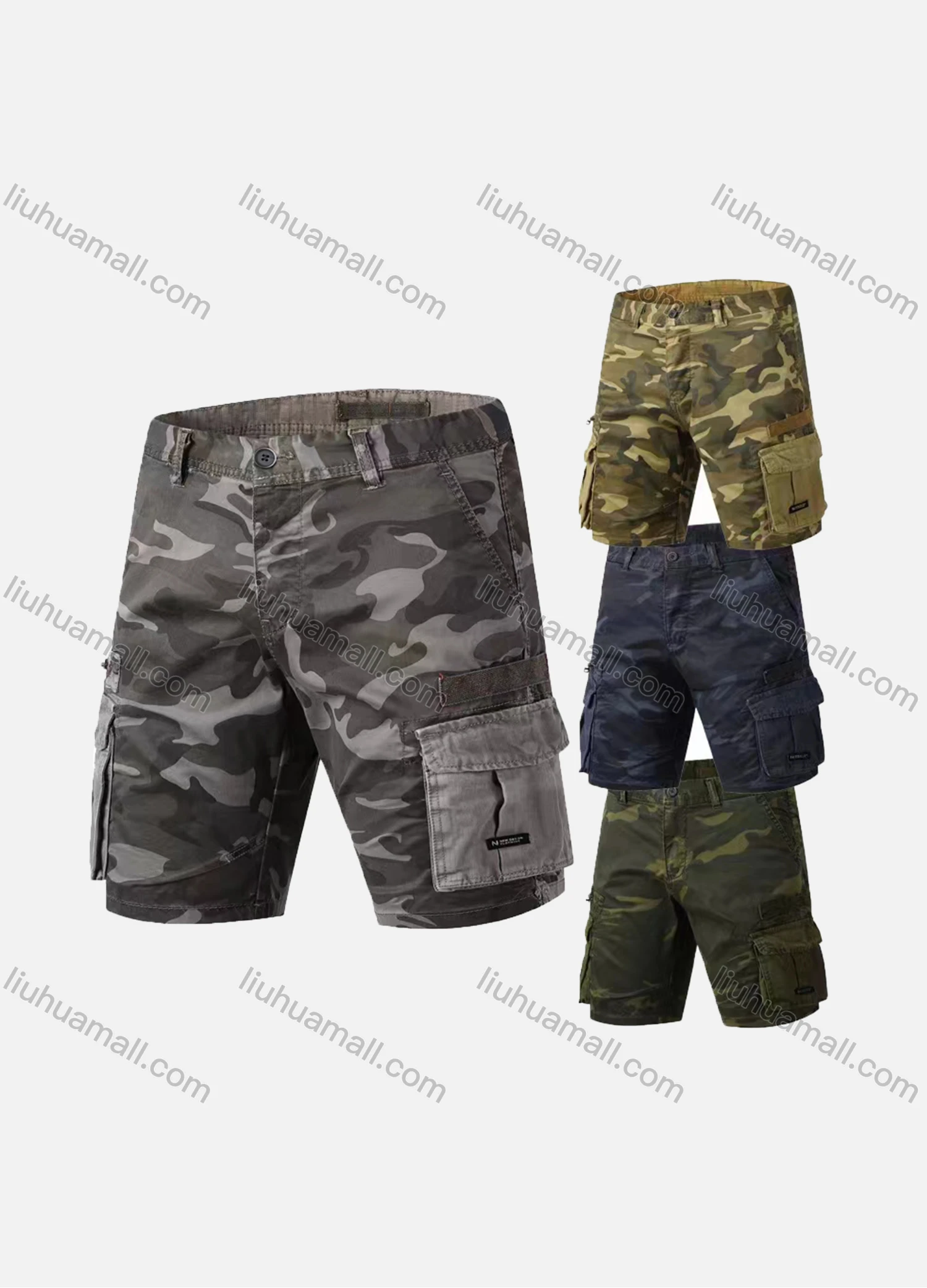 Wholesale Men's Casual Camouflage Multiple Pockets Shorts - Liuhuamall