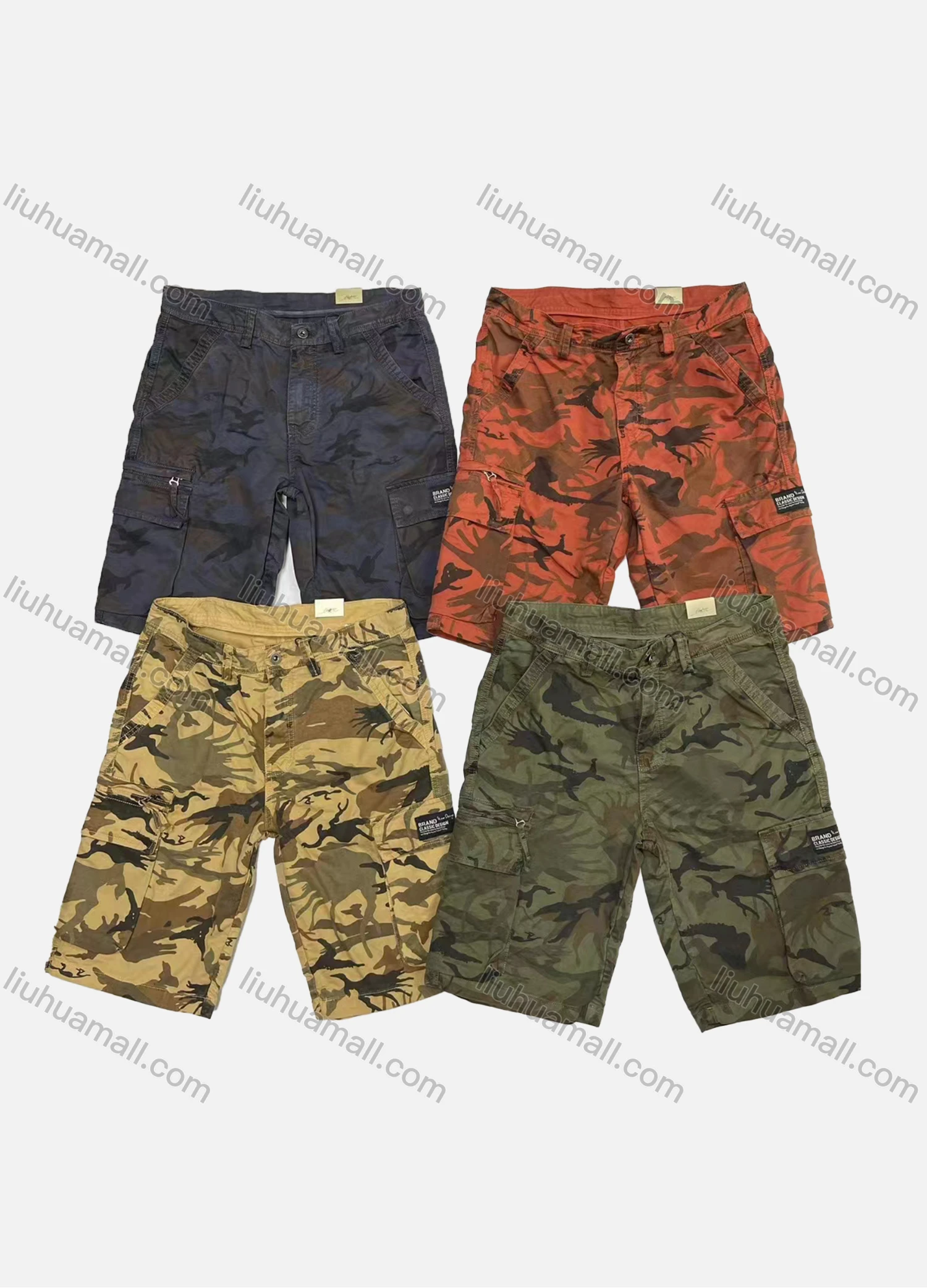 Wholesale Men's Casual Camouflage Multiple Pockets Shorts B2051# - Liuhuamall