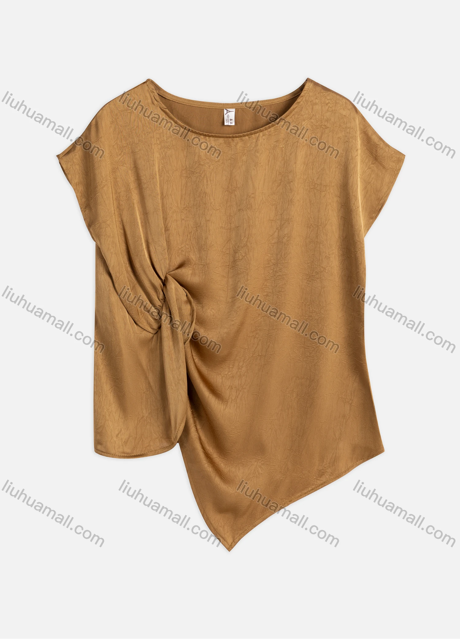 Wholesale Women's Summer Plain Casual Short Cap Asymmetrical Hem Top 8833# - Liuhuamall