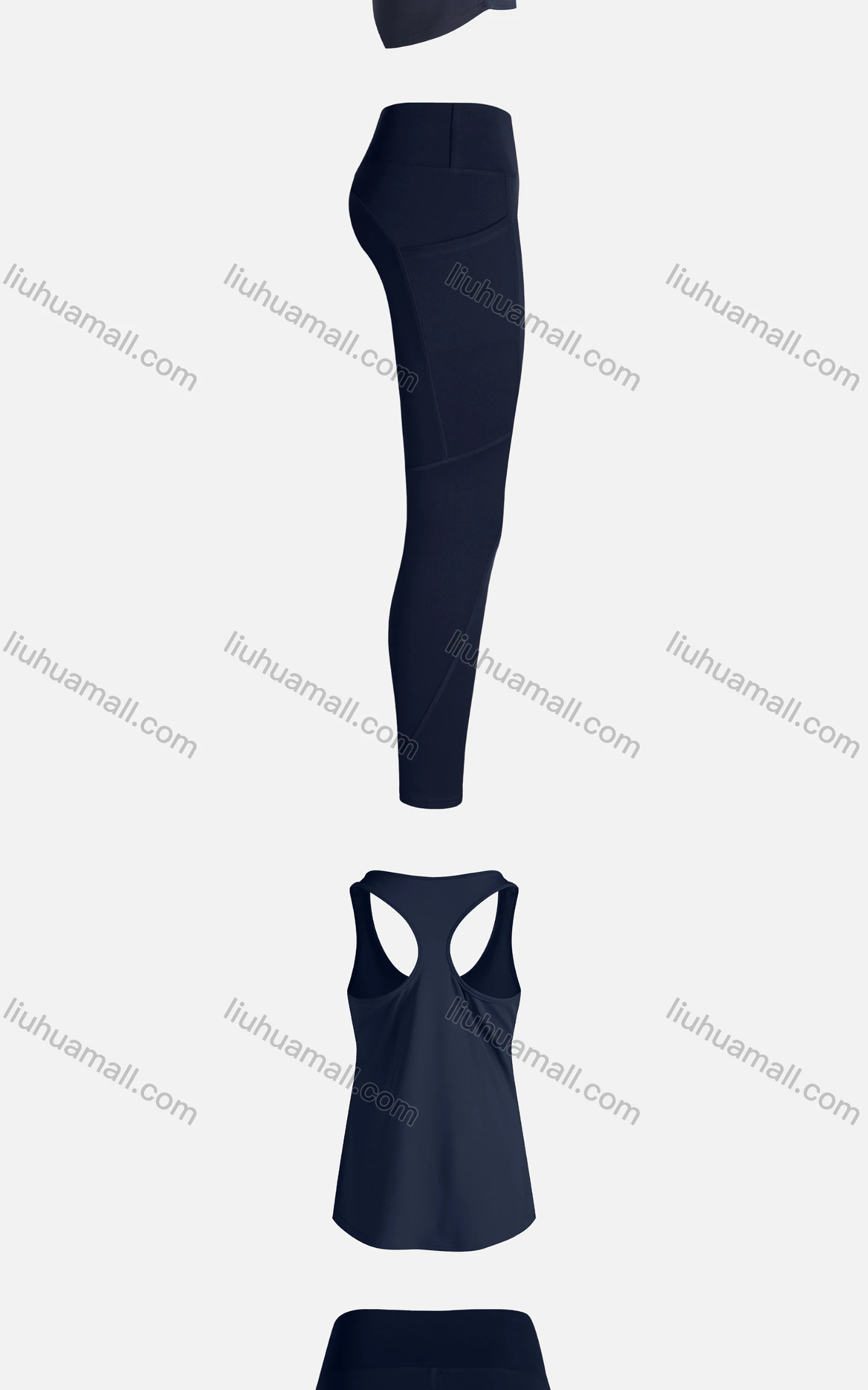 Wholesale Women's Sporty Breathable Quick Dry Letter Tank Top & High Waist Leggings 2 Piece Yoga Workout Outfits 1008#&1012# - Liuhuamall