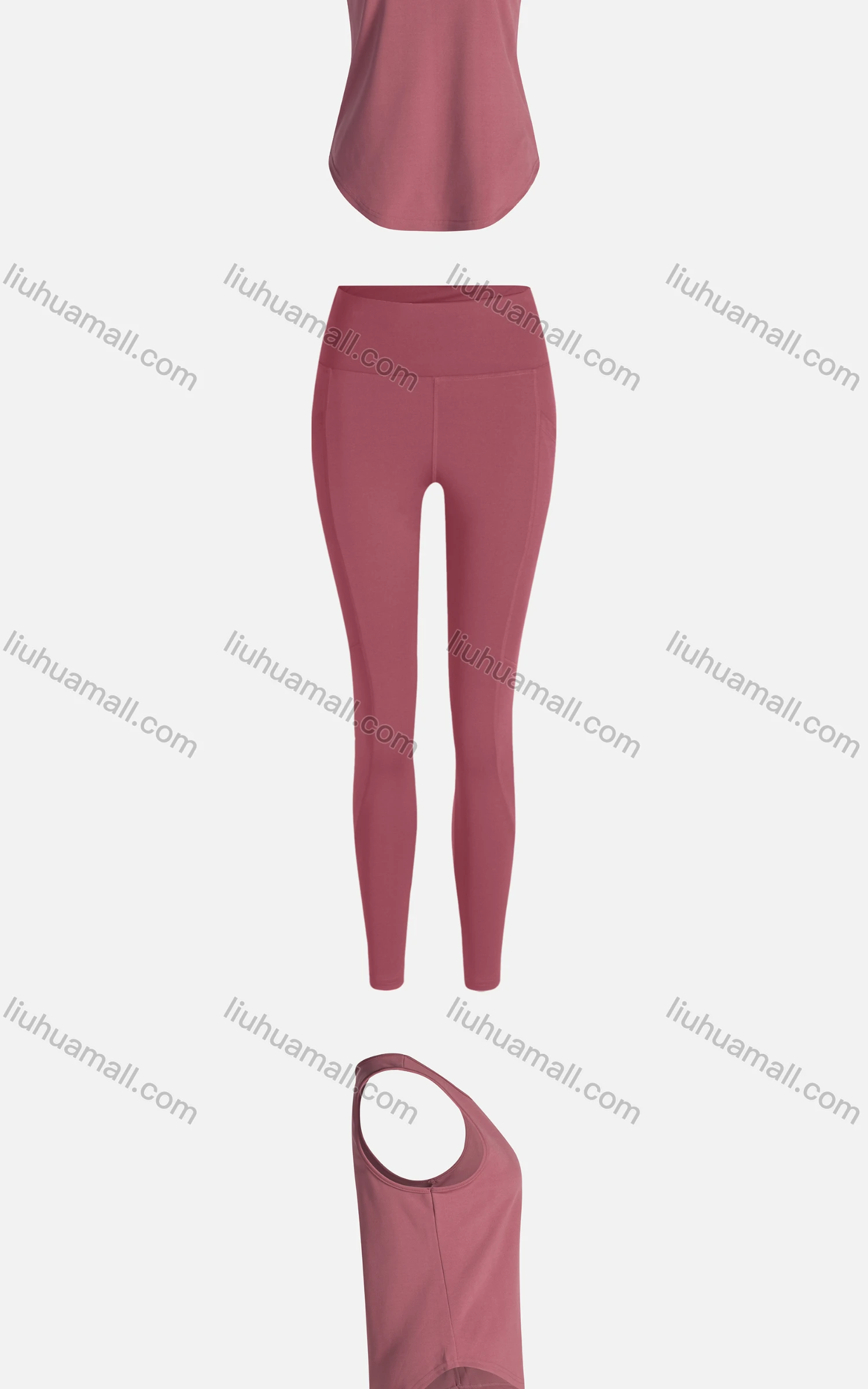 Wholesale Women's Sporty Breathable Quick Dry Geometric Tank Top & High Waist Leggings 2 Piece Yoga Workout Outfits 1008#&1017# - Liuhuamall