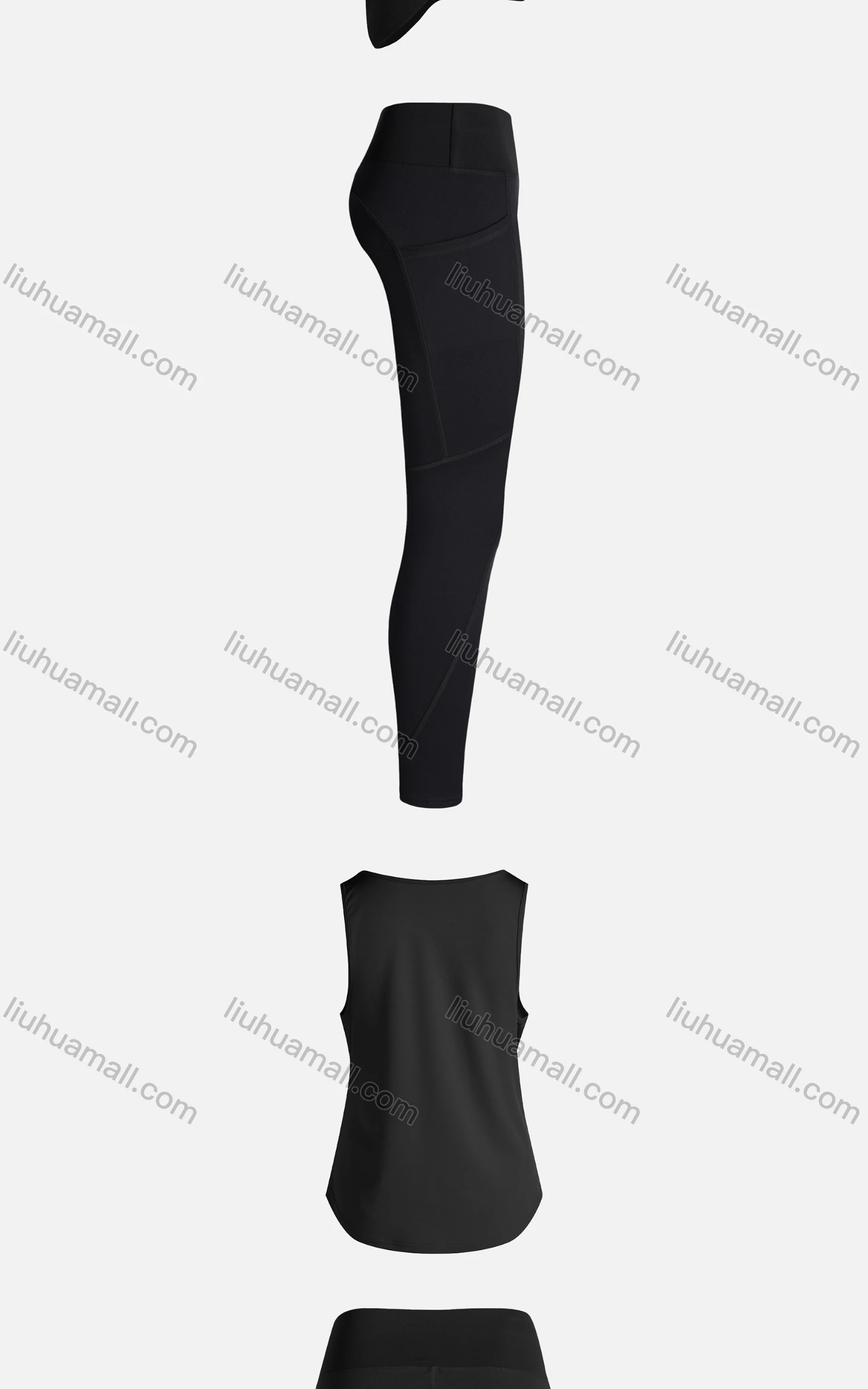 Wholesale Women's Sporty Breathable Quick Dry Letter Tank Top & High Waist Leggings 2 Piece Yoga Workout Outfits 1008#&1013# - Liuhuamall