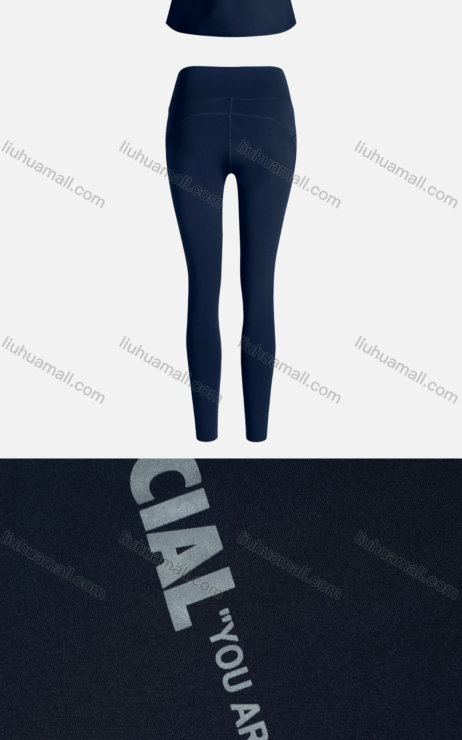 Wholesale Women's Sporty Breathable Quick Dry Letter T-shirt & High Waist Leggings 2 Piece Yoga Workout Outfits 1007#&1015# - Liuhuamall