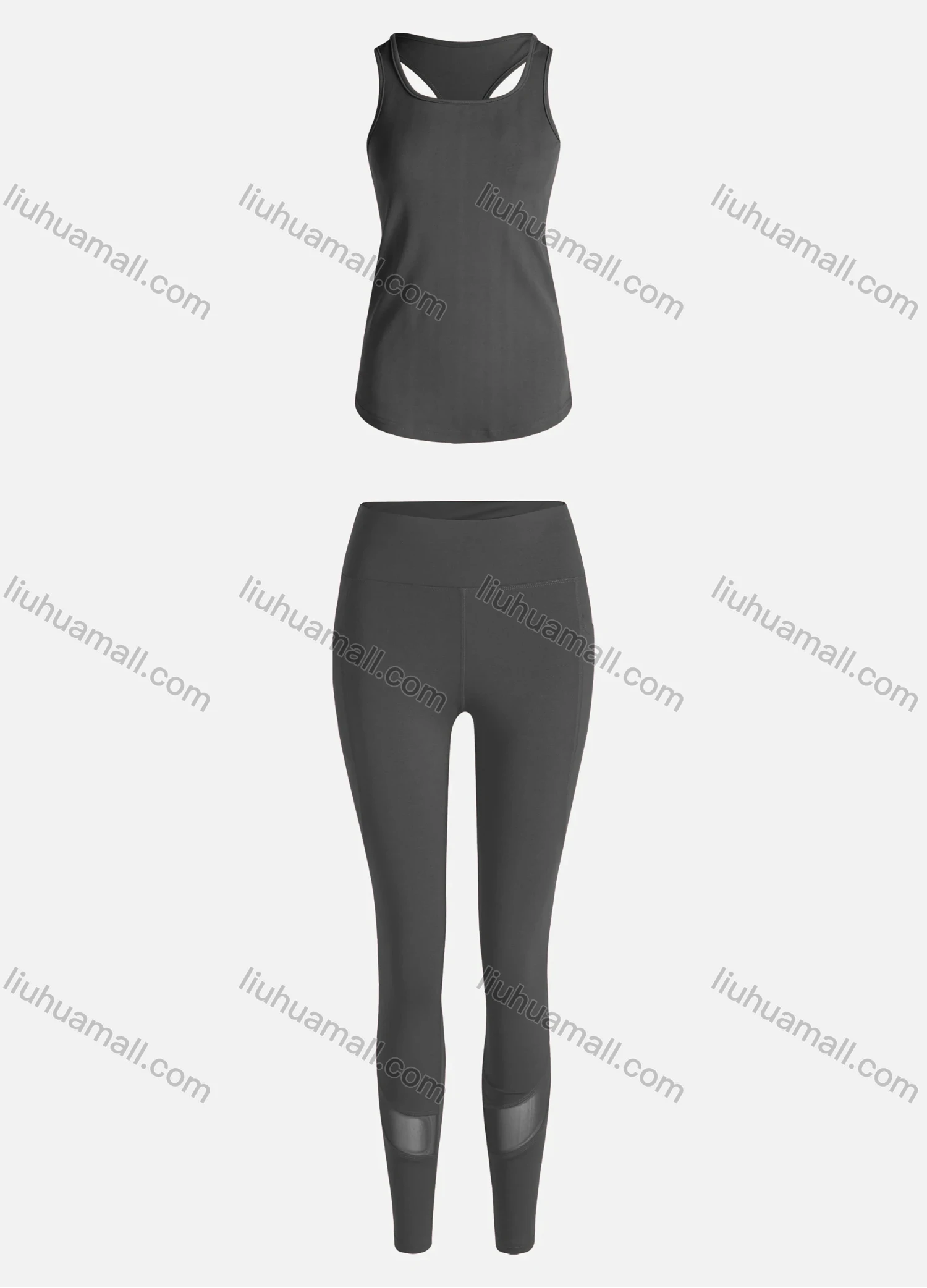 Wholesale Women's Sporty Breathable Quick Dry Letter Tank Top & High Waist Leggings 2 Piece Yoga Workout Outfits 1007#&1010# - Liuhuamall