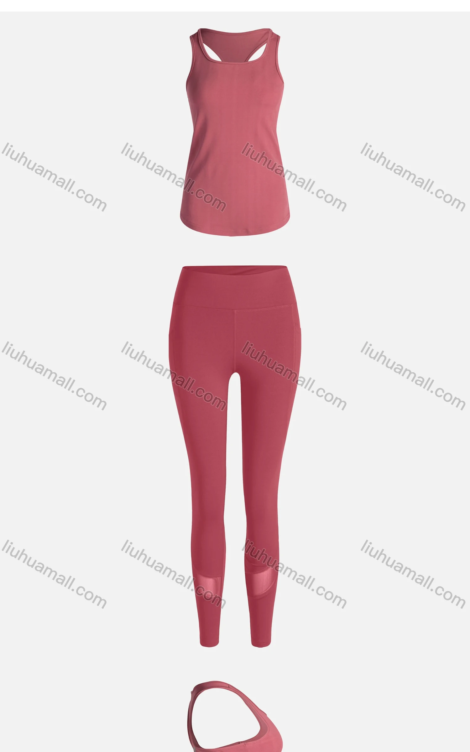 Wholesale Women's Sporty Breathable Quick Dry Letter Tank Top & High Waist Leggings 2 Piece Yoga Workout Outfits 1007#&1010# - Liuhuamall