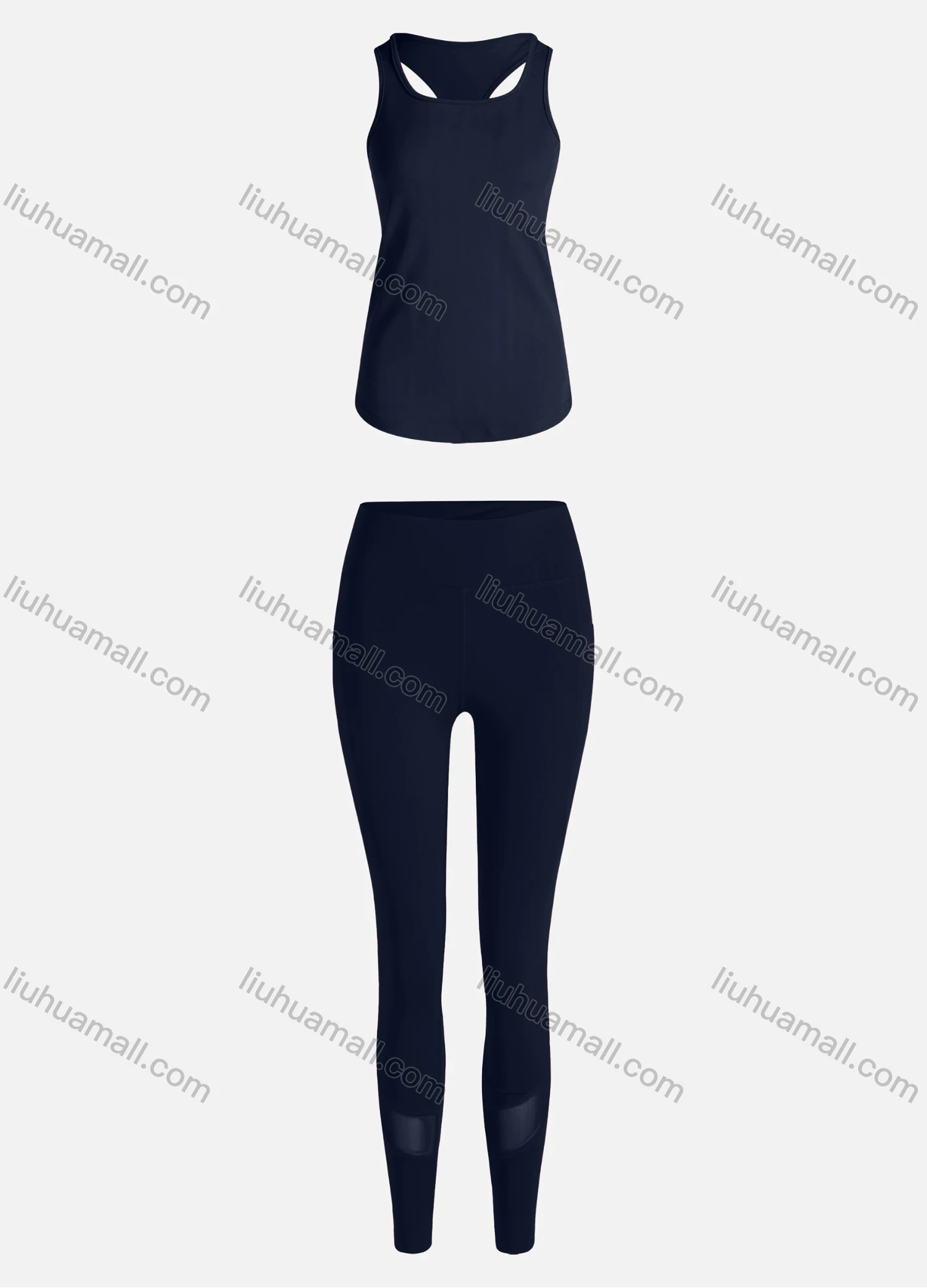 Wholesale Women's Sporty Breathable Quick Dry Letter Tank Top & High Waist Leggings 2 Piece Yoga Workout Outfits 1007#&1010# - Liuhuamall