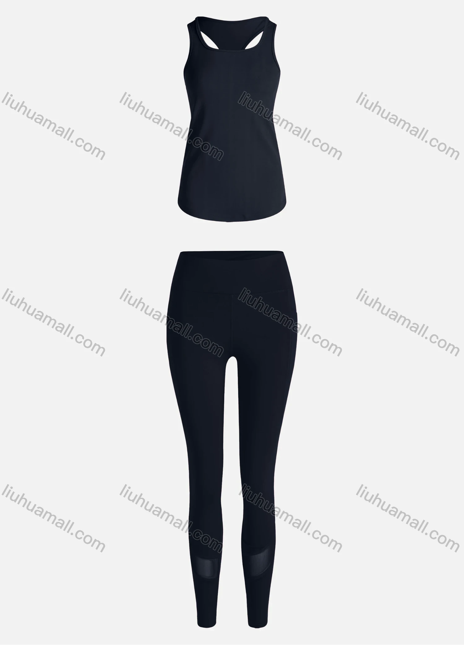 Wholesale Women's Sporty Breathable Quick Dry Letter Tank Top & High Waist Leggings 2 Piece Yoga Workout Outfits 1007#&1010# - Liuhuamall