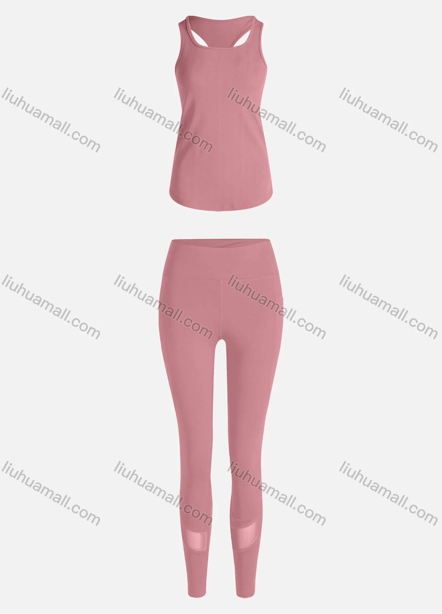 Wholesale Women's Sporty Breathable Quick Dry Letter Tank Top & High Waist Leggings 2 Piece Yoga Workout Outfits 1007#&1010# - Liuhuamall