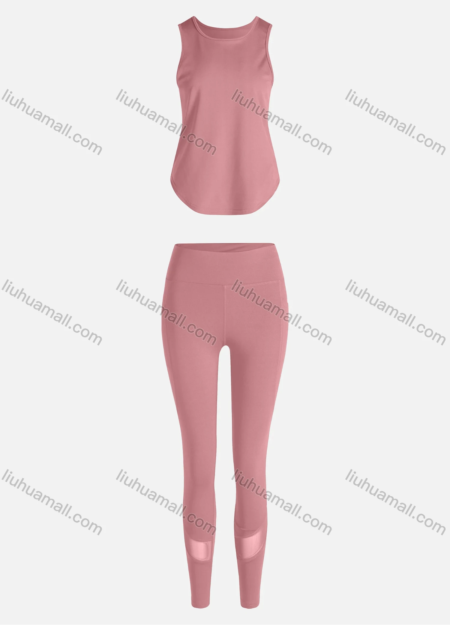 Wholesale Women's Sporty Breathable Quick Dry Geometric Tank Top & High Waist Leggings 2 Piece Yoga Workout Outfits 1007#&1012# - Liuhuamall