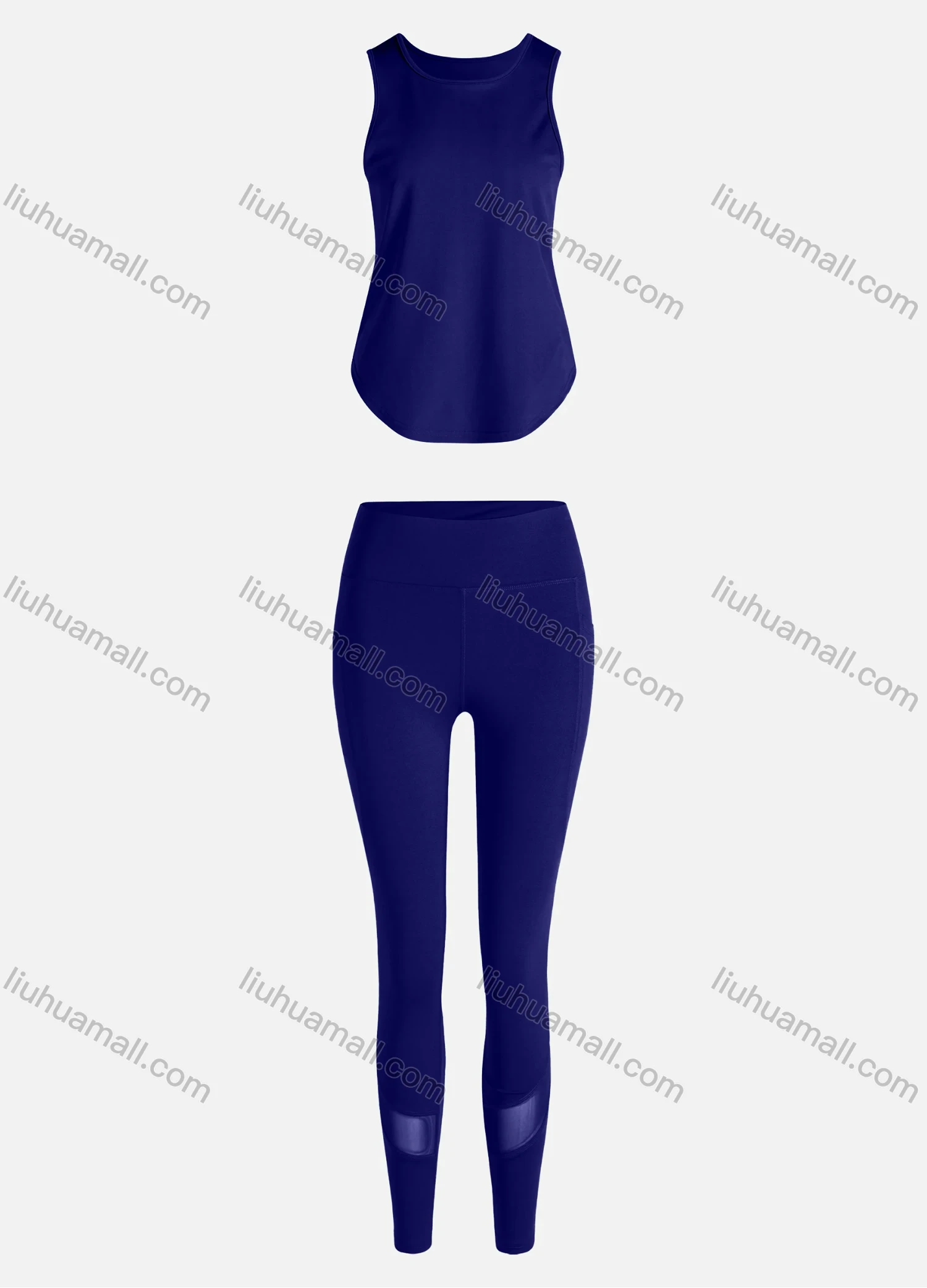 Wholesale Women's Sporty Breathable Quick Dry Geometric Tank Top & High Waist Leggings 2 Piece Yoga Workout Outfits 1007#&1012# - Liuhuamall