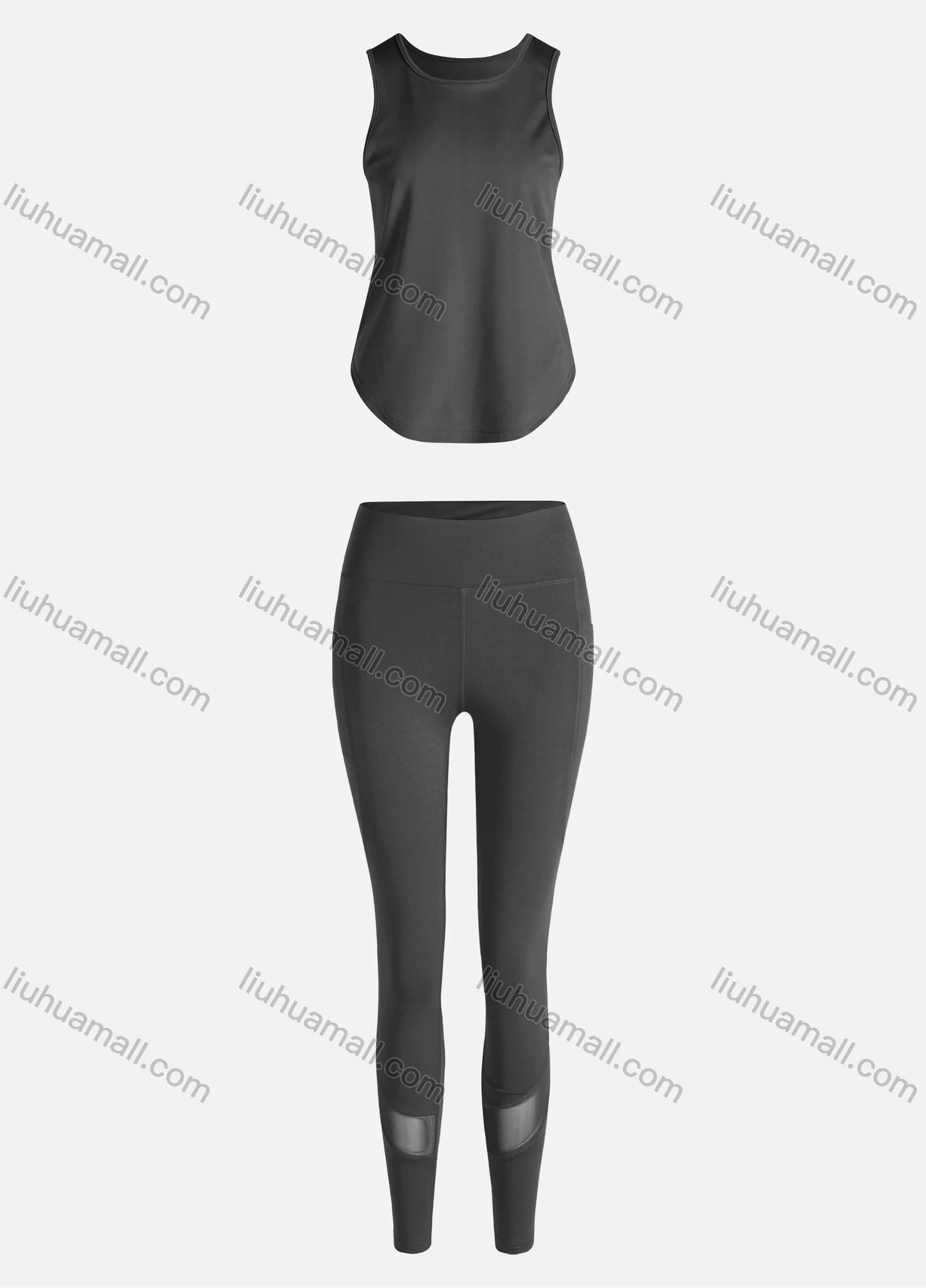 Wholesale Women's Sporty Breathable Quick Dry Geometric Tank Top & High Waist Leggings 2 Piece Yoga Workout Outfits 1007#&1012# - Liuhuamall