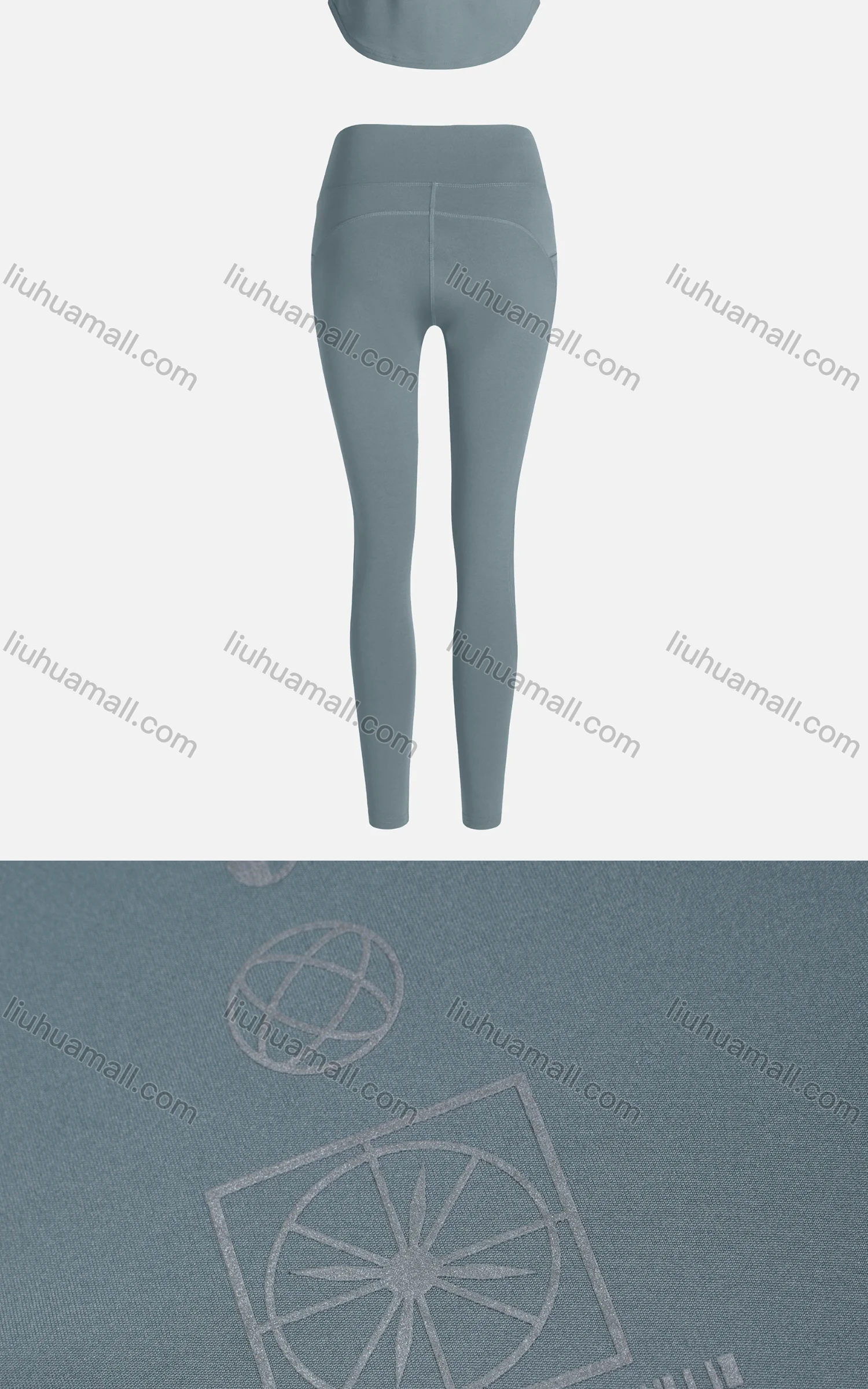 Wholesale Women's Sporty Breathable Quick Dry Geometric Tank Top & High Waist Leggings 2 Piece Yoga Workout Outfits 1007#&1012# - Liuhuamall