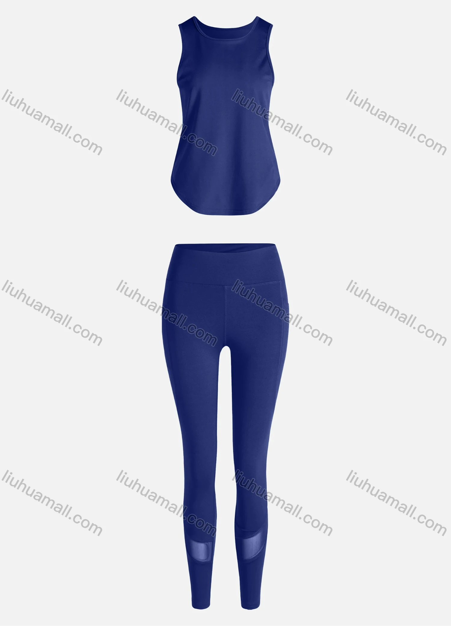 Wholesale Women's Sporty Breathable Quick Dry Geometric Tank Top & High Waist Leggings 2 Piece Yoga Workout Outfits 1007#&1012# - Liuhuamall