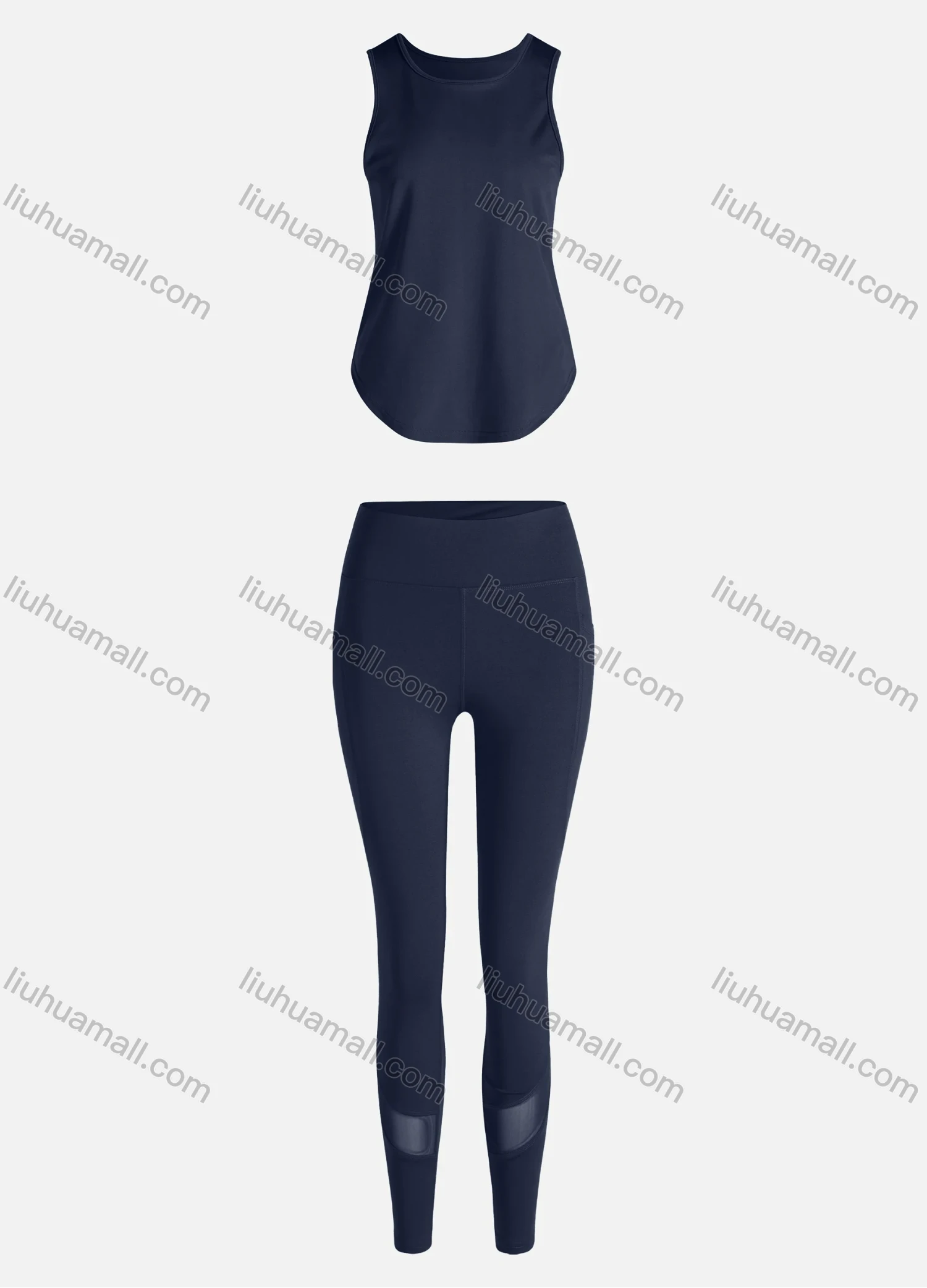 Wholesale Women's Sporty Breathable Quick Dry Geometric Tank Top & High Waist Leggings 2 Piece Yoga Workout Outfits 1007#&1012# - Liuhuamall