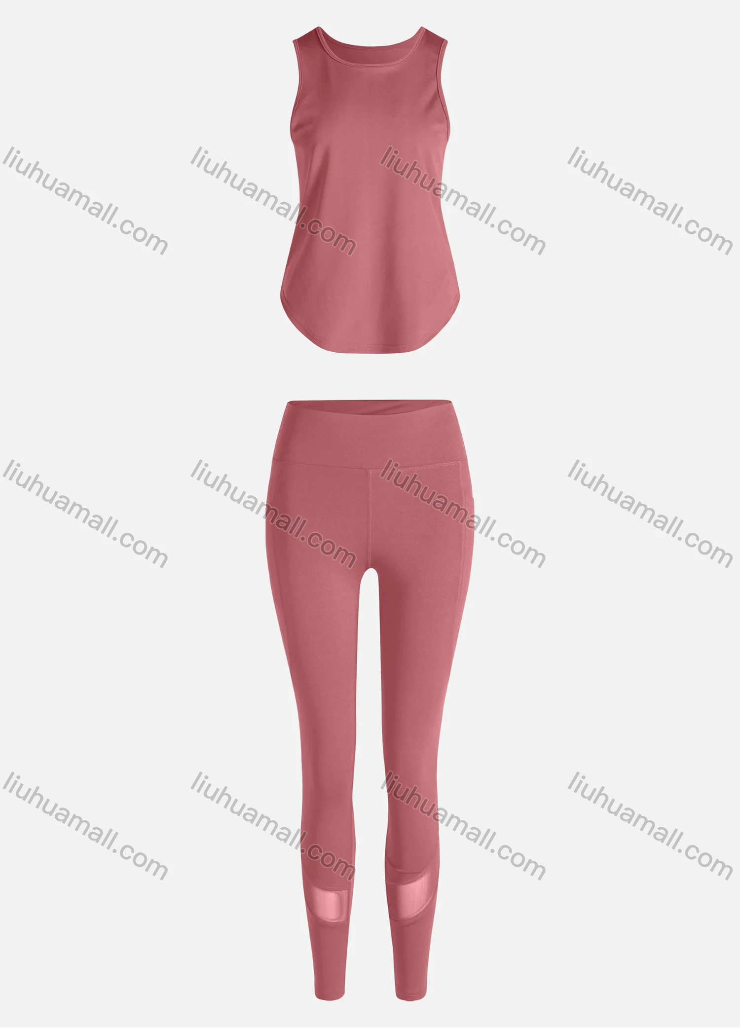 Wholesale Women's Sporty Breathable Quick Dry Geometric Tank Top & High Waist Leggings 2 Piece Yoga Workout Outfits 1007#&1012# - Liuhuamall