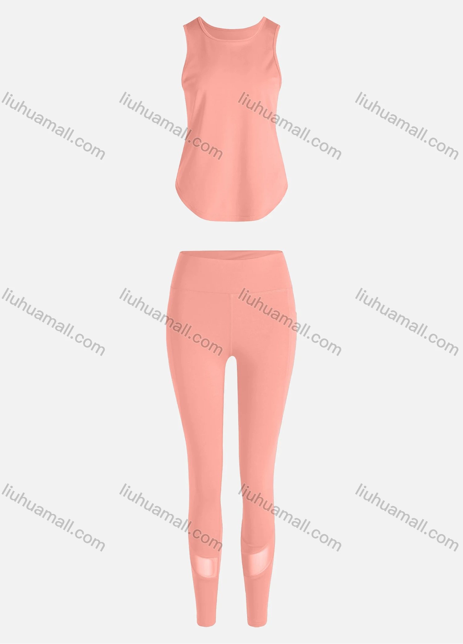 Wholesale Women's Sporty Breathable Quick Dry Geometric Tank Top & High Waist Leggings 2 Piece Yoga Workout Outfits 1007#&1012# - Liuhuamall