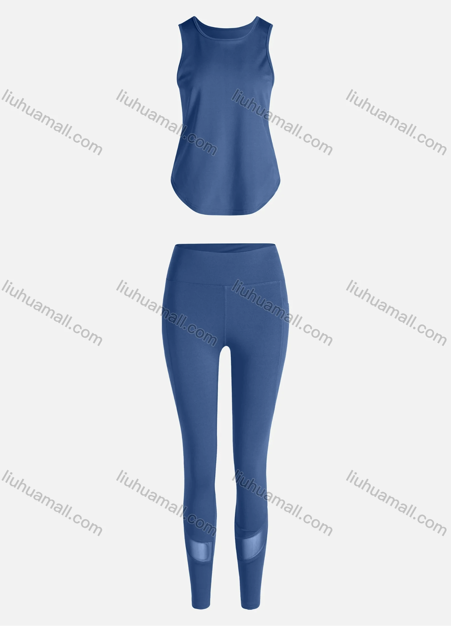 Wholesale Women's Sporty Breathable Quick Dry Geometric Tank Top & High Waist Leggings 2 Piece Yoga Workout Outfits 1007#&1012# - Liuhuamall
