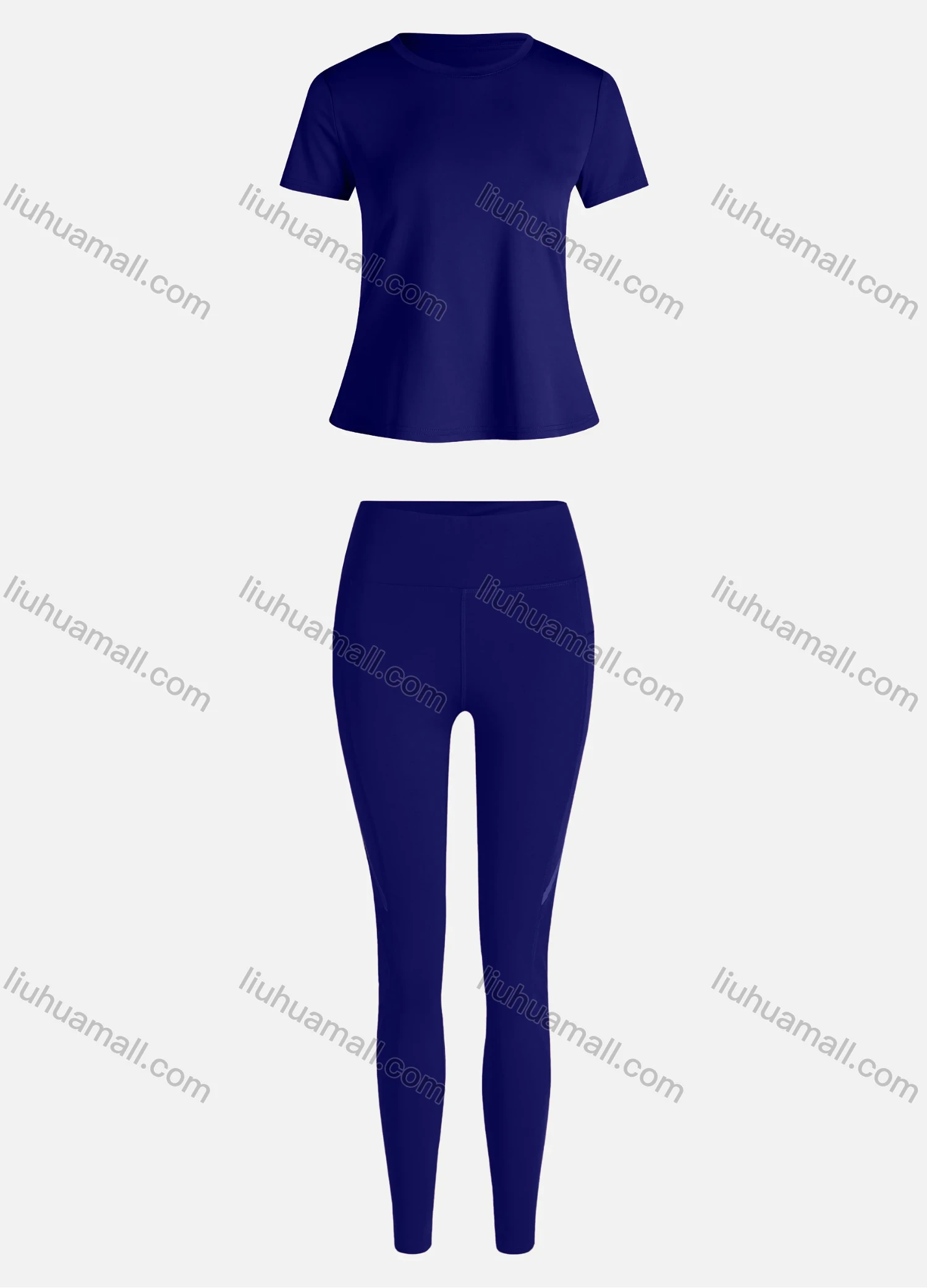 Wholesale Women's Sporty Breathable Quick Dry Letter T-shirt & High Waist Leggings 2 Piece Yoga Workout Outfits 1006#&1015# - Liuhuamall