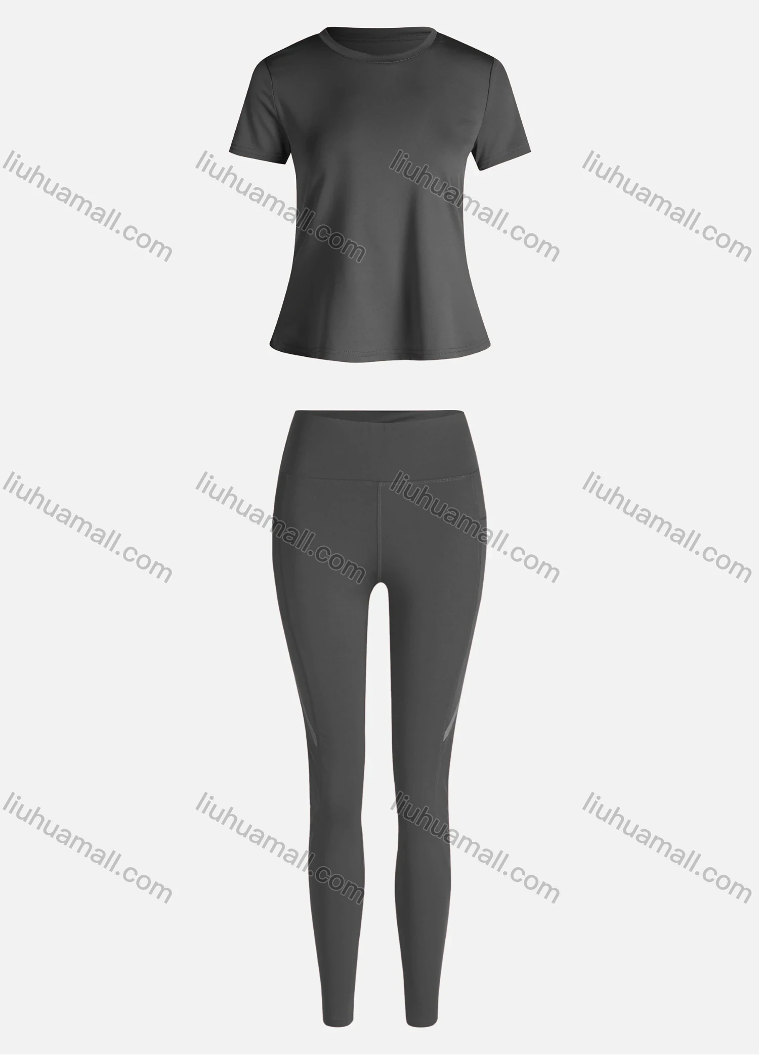 Wholesale Women's Sporty Breathable Quick Dry Letter T-shirt & High Waist Leggings 2 Piece Yoga Workout Outfits 1006#&1015# - Liuhuamall