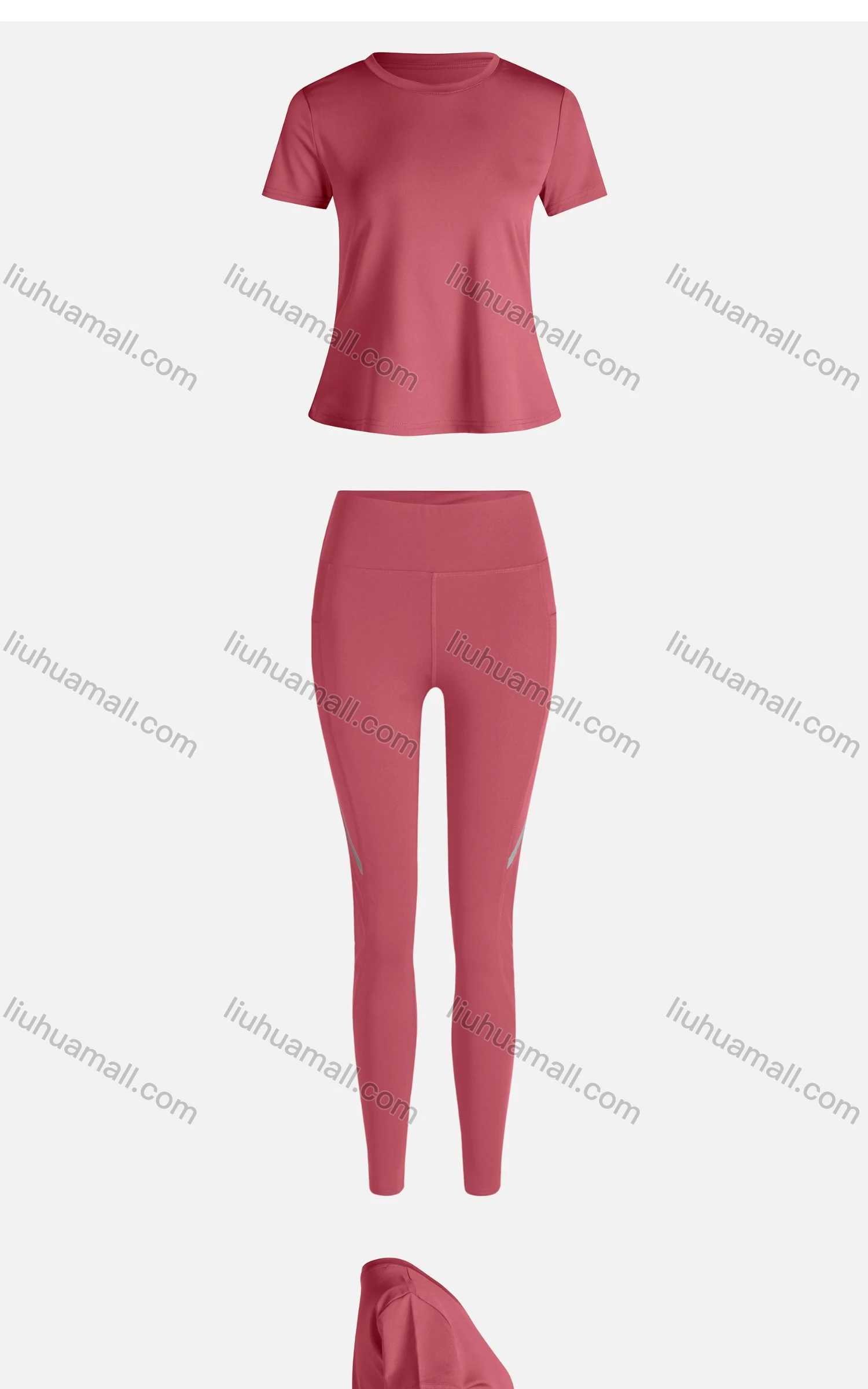 Wholesale Women's Sporty Breathable Quick Dry Letter T-shirt & High Waist Leggings 2 Piece Yoga Workout Outfits 1006#&1015# - Liuhuamall