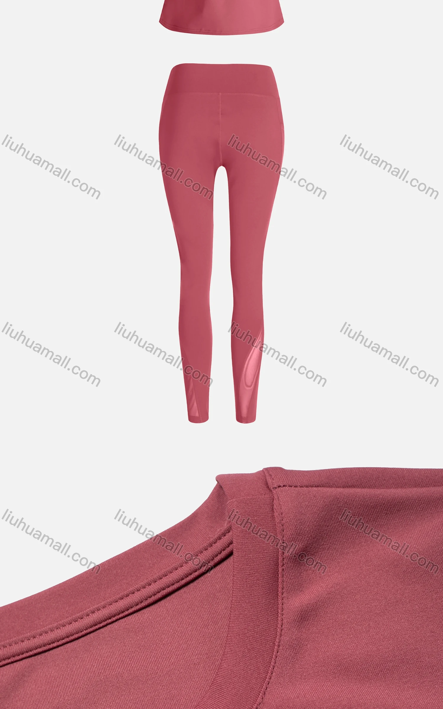 Wholesale Women's Sporty Breathable Quick Dry Letter T-shirt & High Waist Leggings 2 Piece Yoga Workout Outfits 1006#&1015# - Liuhuamall