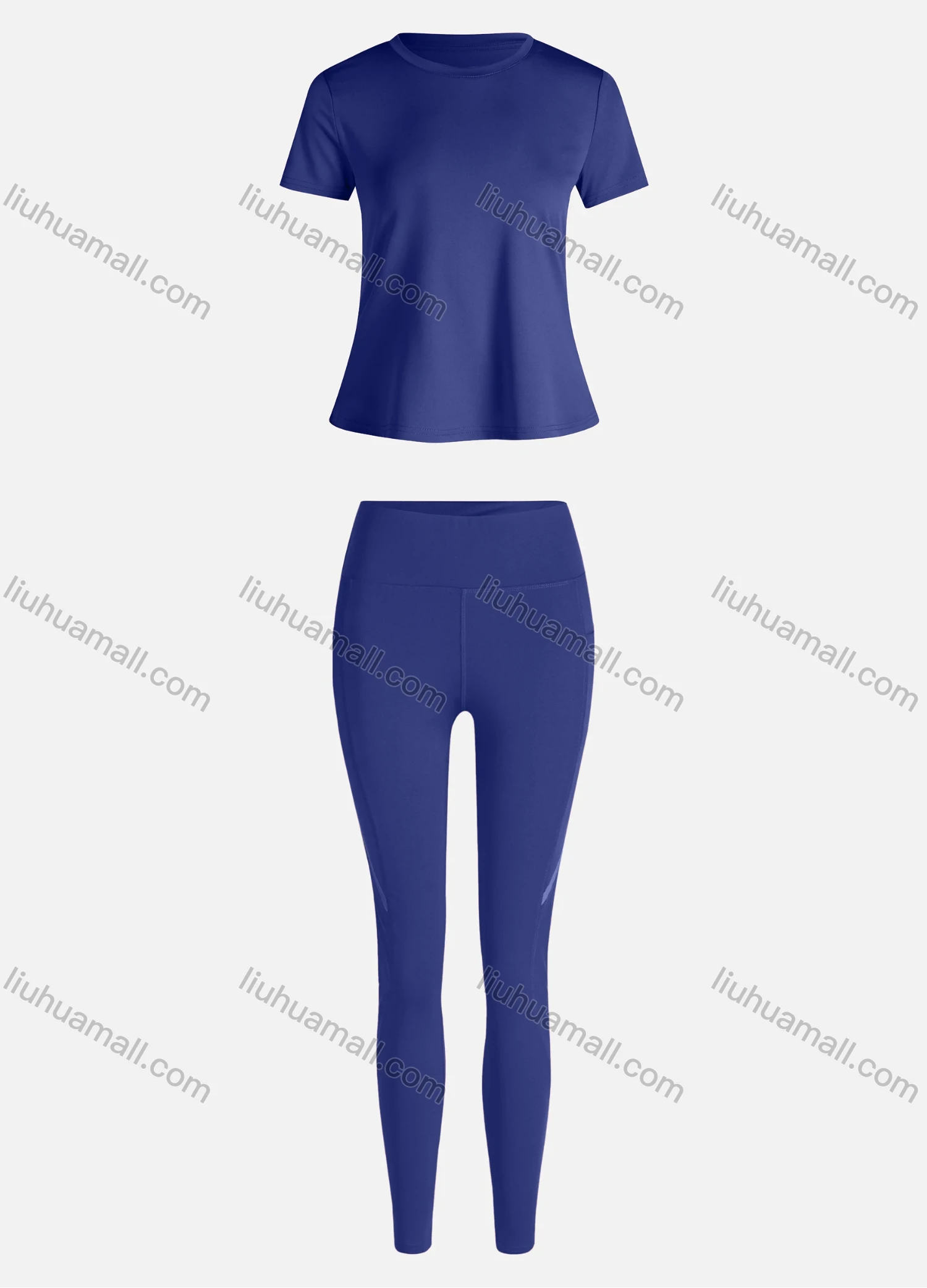 Wholesale Women's Sporty Breathable Quick Dry Letter T-shirt & High Waist Leggings 2 Piece Yoga Workout Outfits 1006#&1015# - Liuhuamall