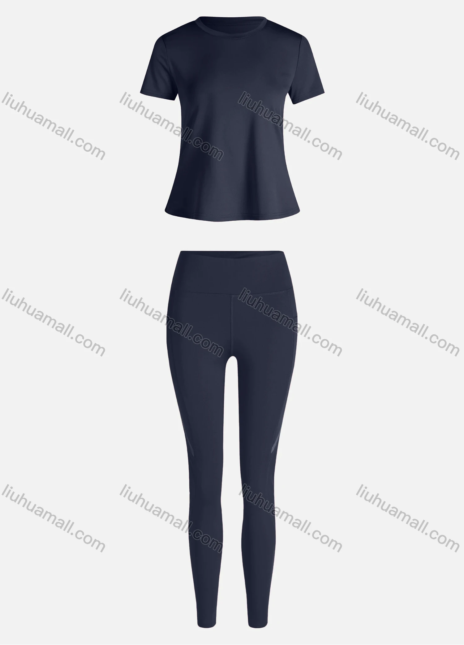 Wholesale Women's Sporty Breathable Quick Dry Letter T-shirt & High Waist Leggings 2 Piece Yoga Workout Outfits 1006#&1015# - Liuhuamall