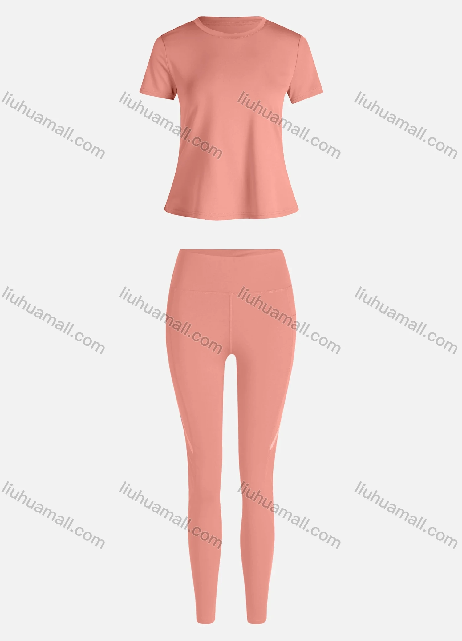 Wholesale Women's Sporty Breathable Quick Dry Letter T-shirt & High Waist Leggings 2 Piece Yoga Workout Outfits 1006#&1015# - Liuhuamall