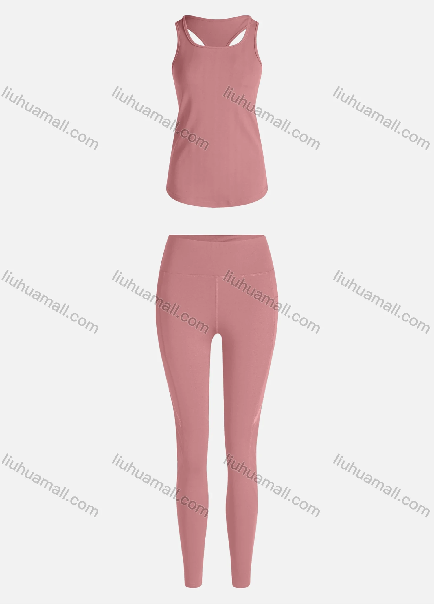 Wholesale Women's Sporty Breathable Quick Dry Letter Tank Top & High Waist Leggings 2 Piece Yoga Workout Outfits 1006#&1010# - Liuhuamall