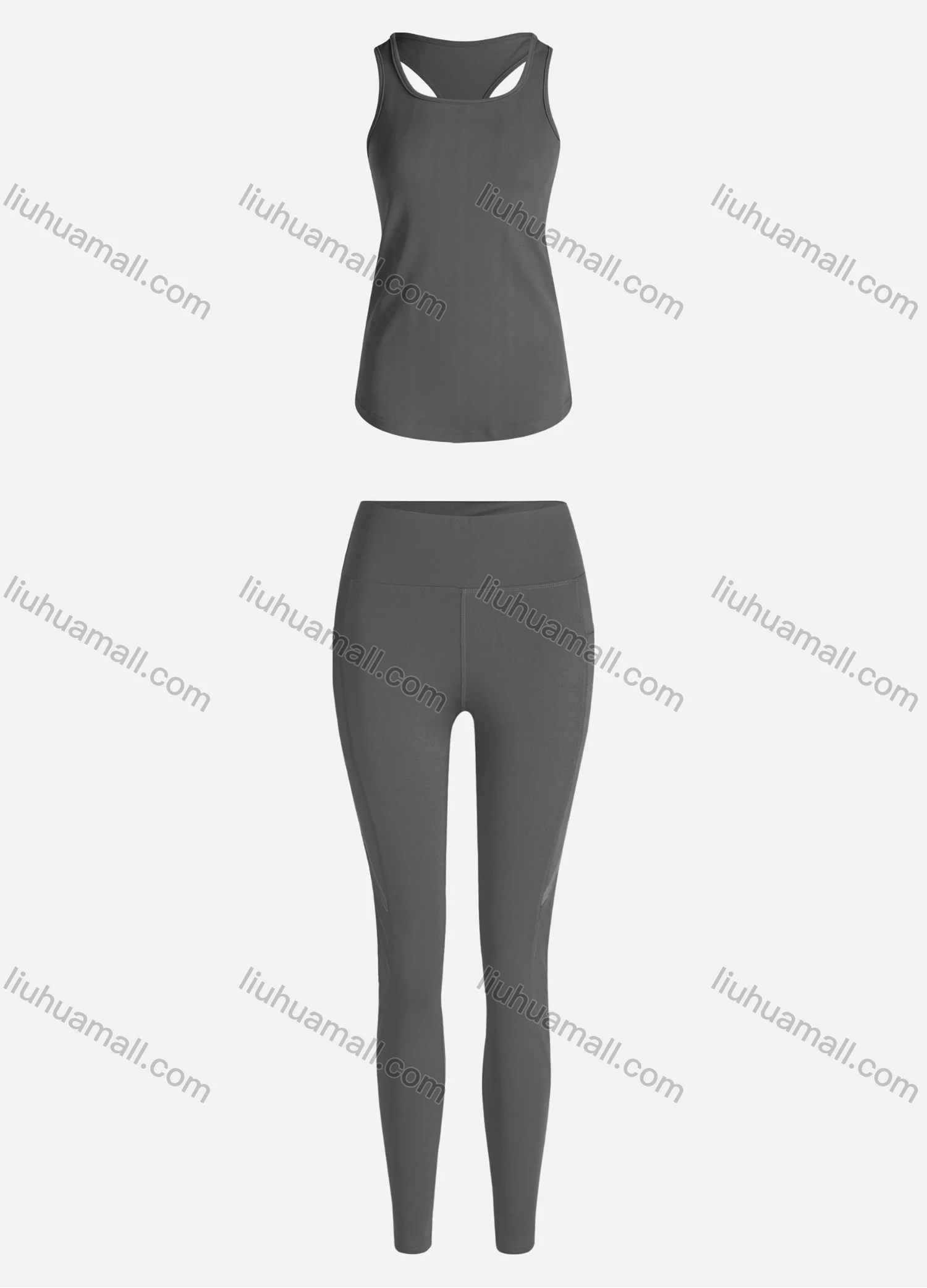 Wholesale Women's Sporty Breathable Quick Dry Letter Tank Top & High Waist Leggings 2 Piece Yoga Workout Outfits 1006#&1010# - Liuhuamall