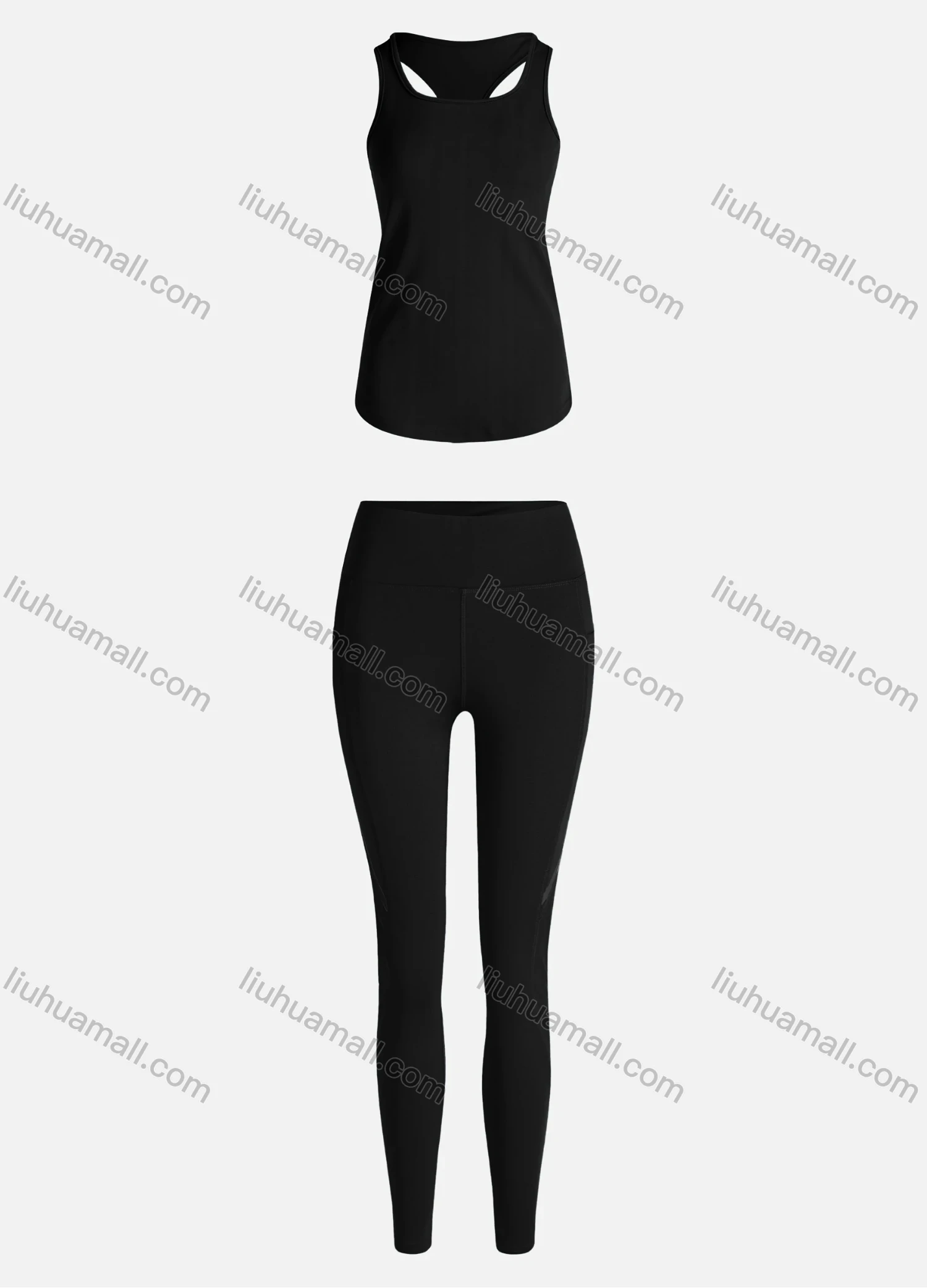 Wholesale Women's Sporty Breathable Quick Dry Letter Tank Top & High Waist Leggings 2 Piece Yoga Workout Outfits 1006#&1010# - Liuhuamall